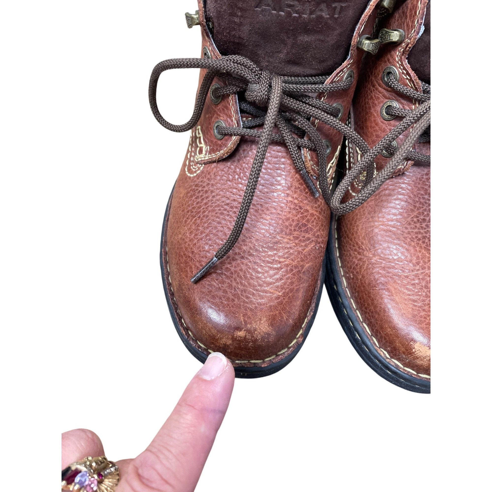 Ariat Ariat Womens Brown Leather Terrain Lace-Up Ankle Boots Size Size US 8 / IT 38 - 18 Thumbnail