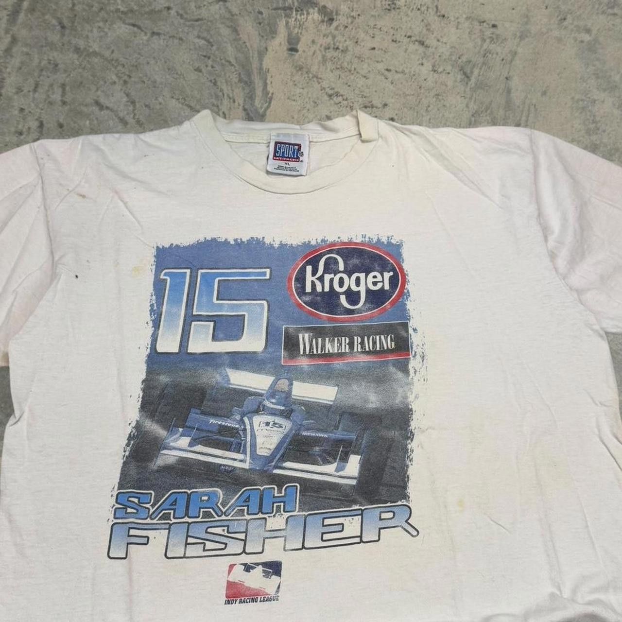 NASCAR × Vintage Vintage 90s Sport Attack Sarah Fisher NASCAR Racing T-Shirt Size US L / EU 52-54 / 3 - 2 Thumbnail