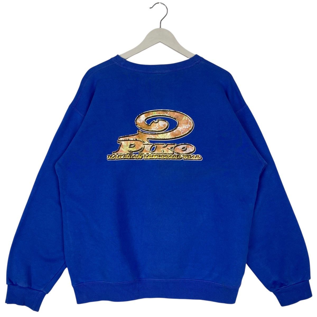 Other Vintage Piko Hawaiian Printed Crewneck Sweatshirt Navy Blue Size US L / EU 52-54 / 3 - 5 Thumbnail