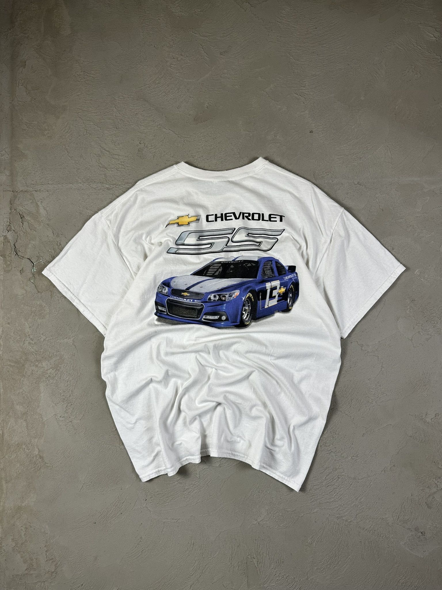 Vintage 00s Vintage Chevrolet 55 Racing T-shirt Hype Size US XL / EU 56 / 4 - 1 Thumbnail