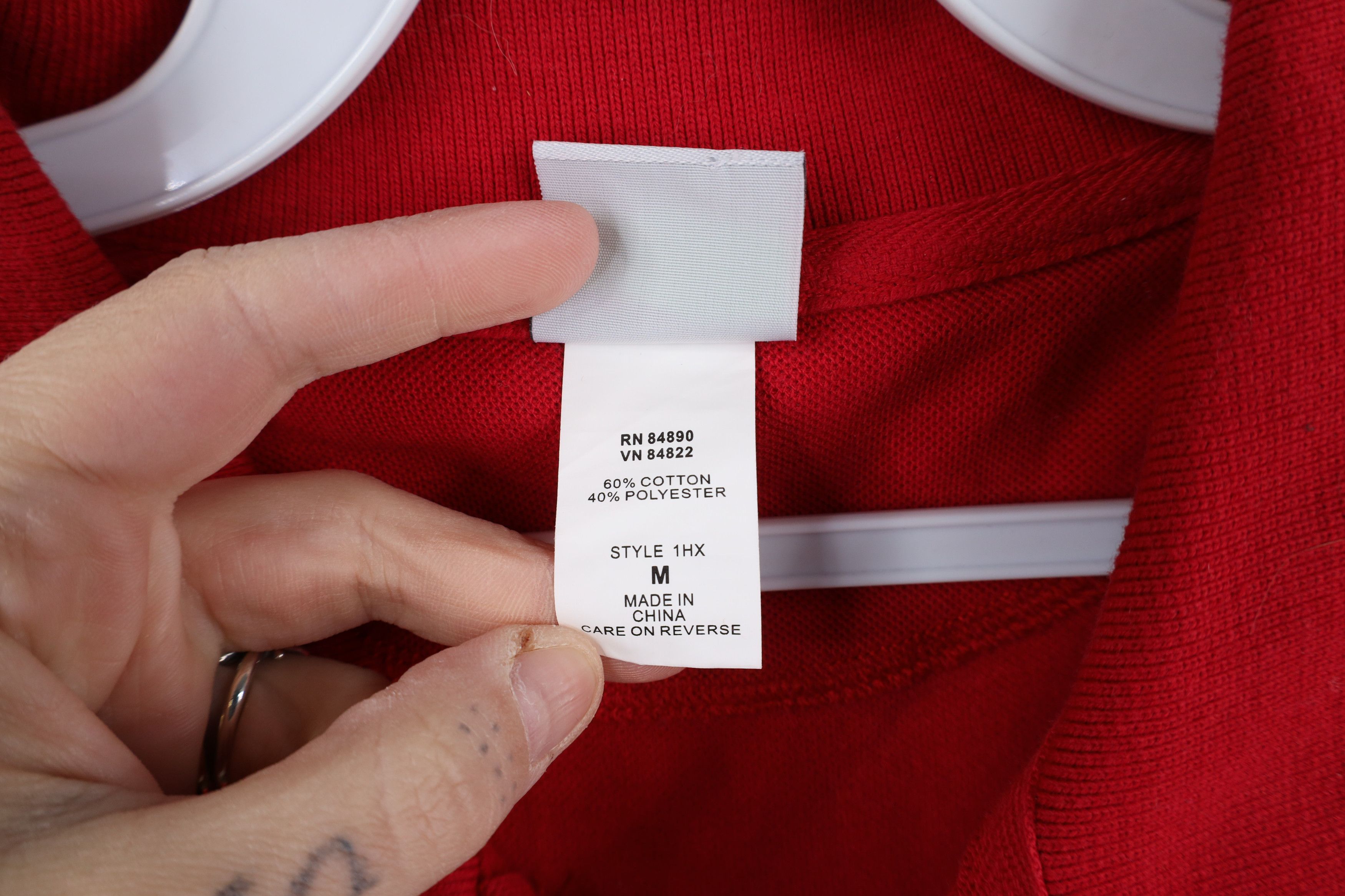 Vintage Vintage 90s Streetwear Blank Cotton Knit Golf Polo Shirt Red Size US M / EU 48-50 / 2 - 6 Thumbnail