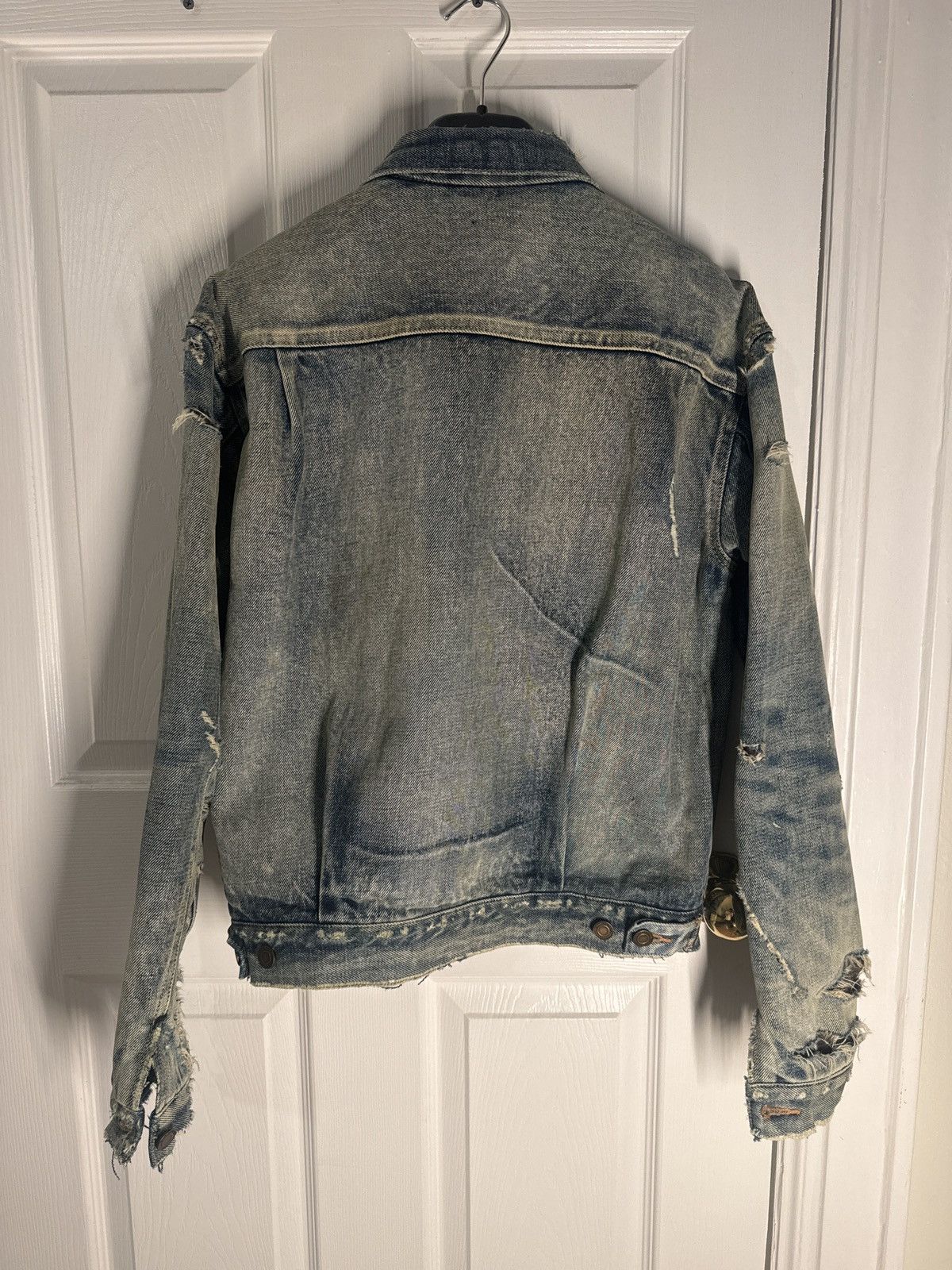 Saint Laurent Paris Distressed Hedi Slimane X Saint Laurent Denim Jacket Size US XS / EU 42 / 0 - 3 Thumbnail