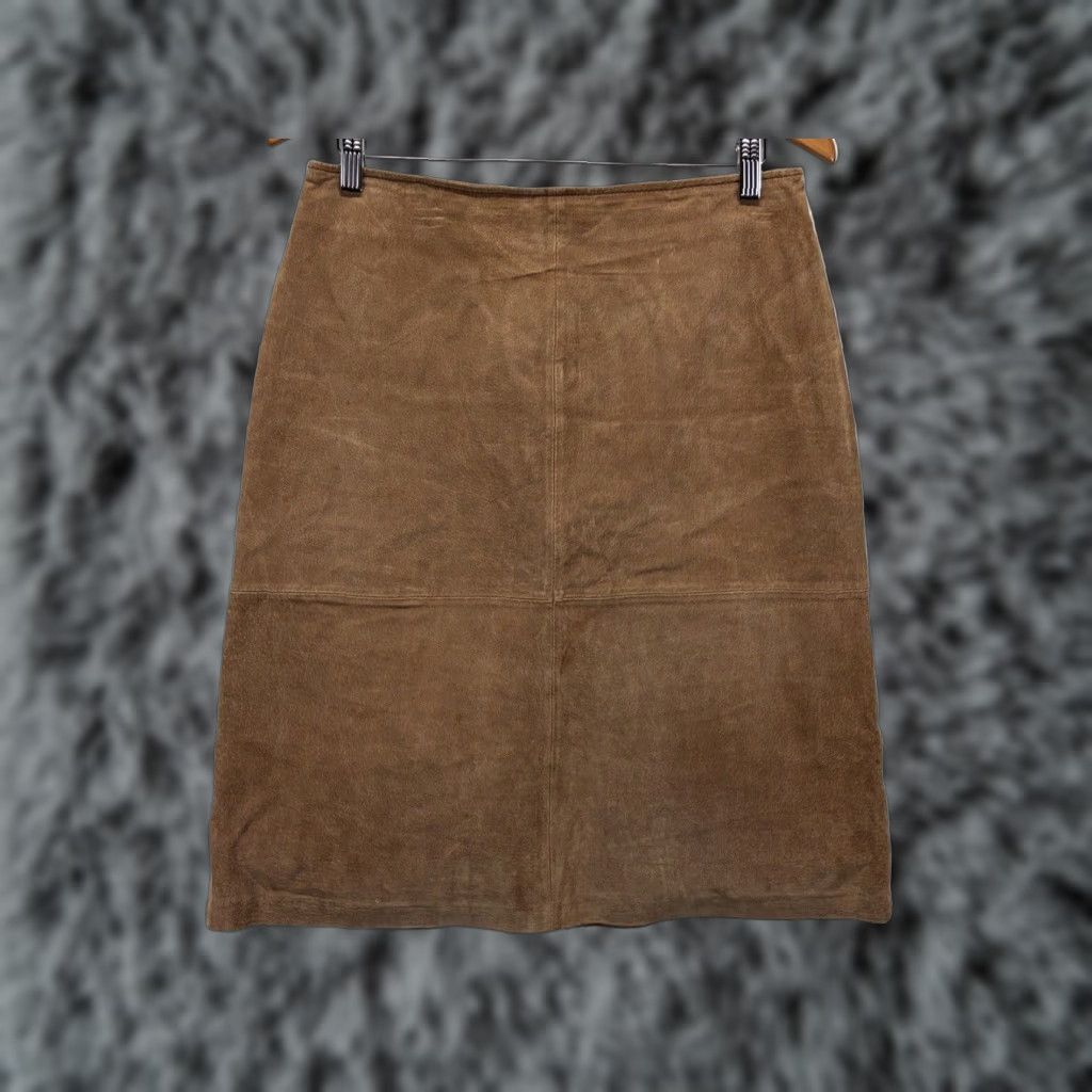 Vintage VINTAGE St. John's Bay Suede A-Line Skirt Women's 10 Brown Knee Length Western Size 32" / US 10 / IT 46 - 1 Thumbnail