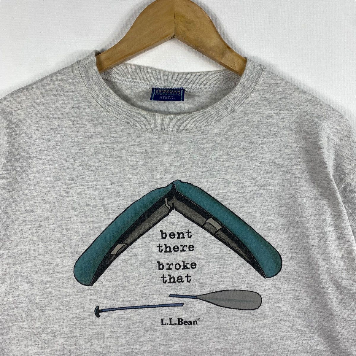 L.L. Bean × Vintage Vintage 90's L.L.BEAN Canoe Harborside Graphics Tee Shirt Size US M / EU 48-50 / 2 - 2 Thumbnail