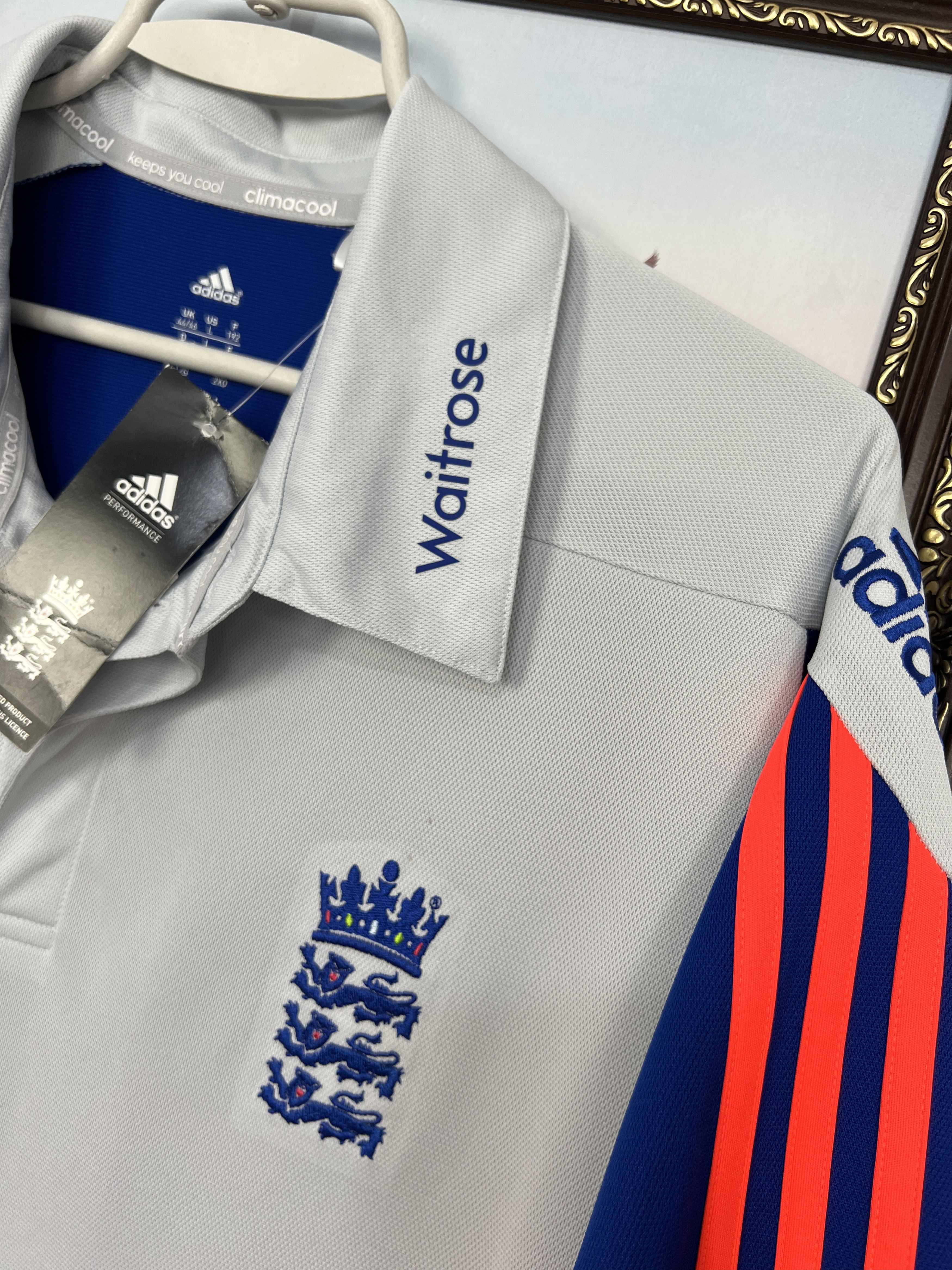 Adidas Adidas England National Team Cricket Polo Jersey Shirt Mens Size US L / EU 52-54 / 3 - 4 Thumbnail