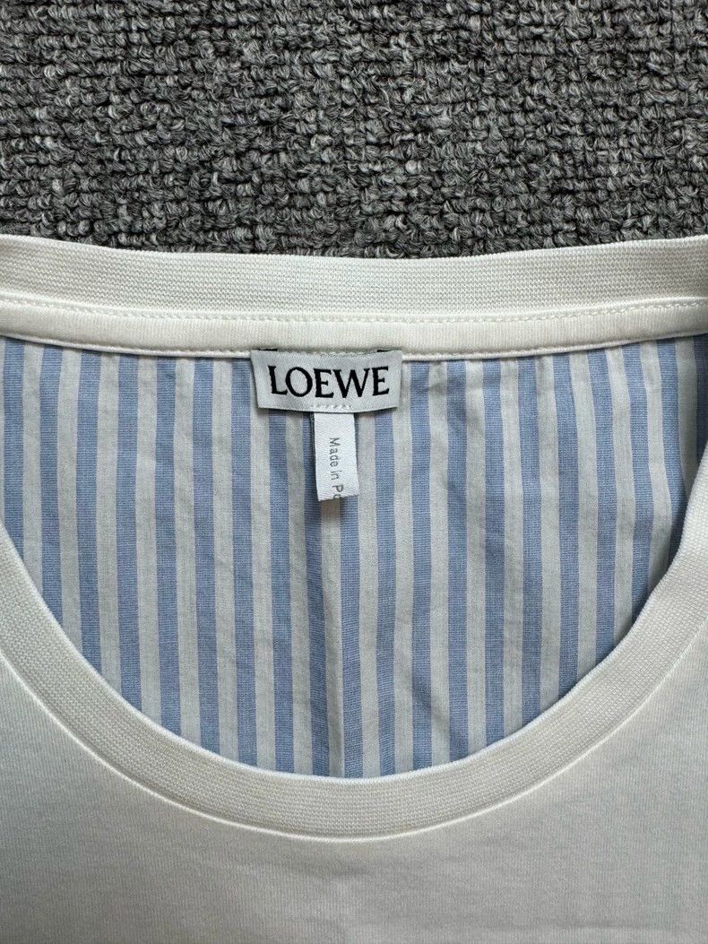 Loewe LOEWE White striped patchwork chest embroidered logo short Size S / US 4 / IT 40 - 4 Thumbnail
