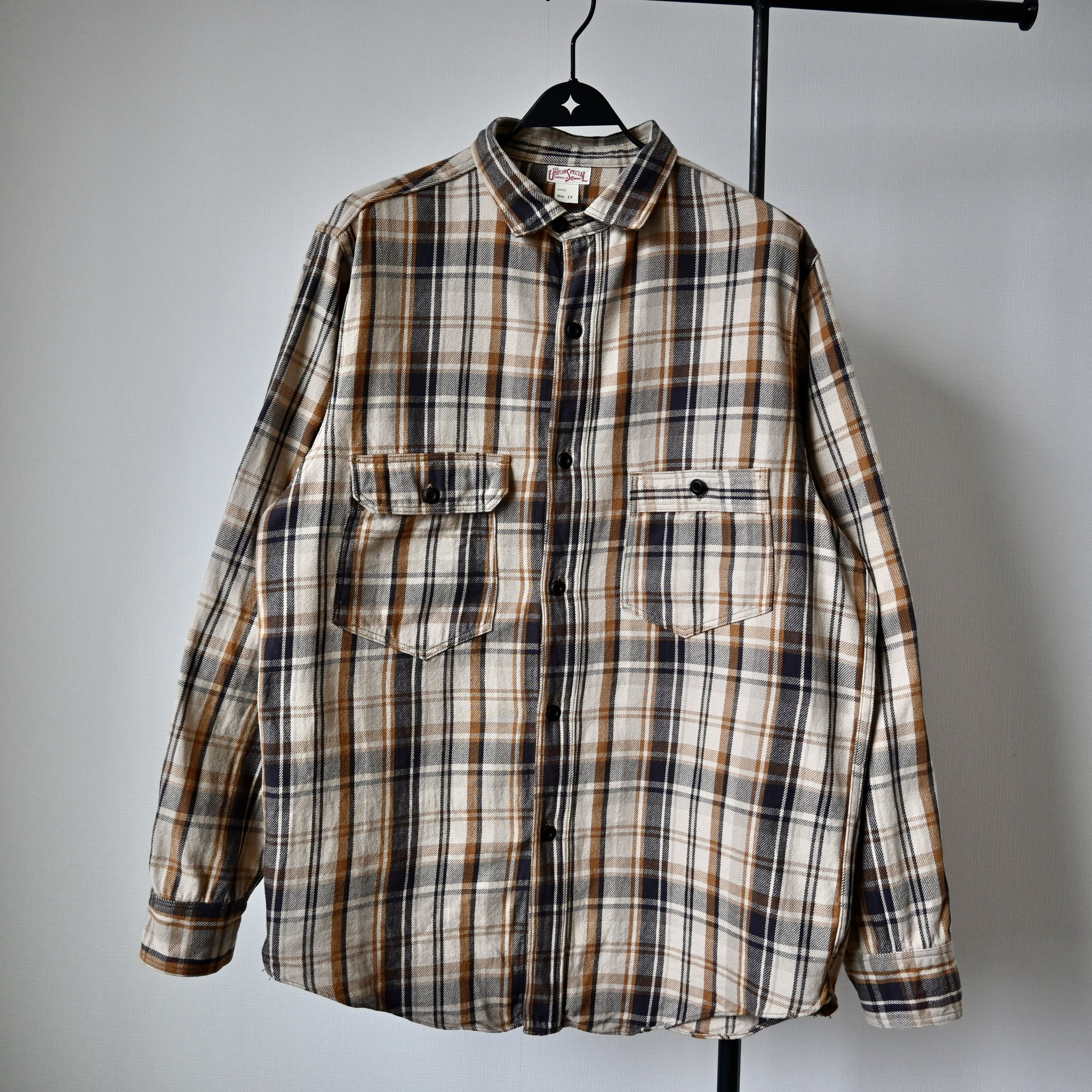 Freewheelers UNION SPECIAL OVERALLS plaid cotton work shirt made in Japan Size US XL / EU 56 / 4 - 1 Thumbnail