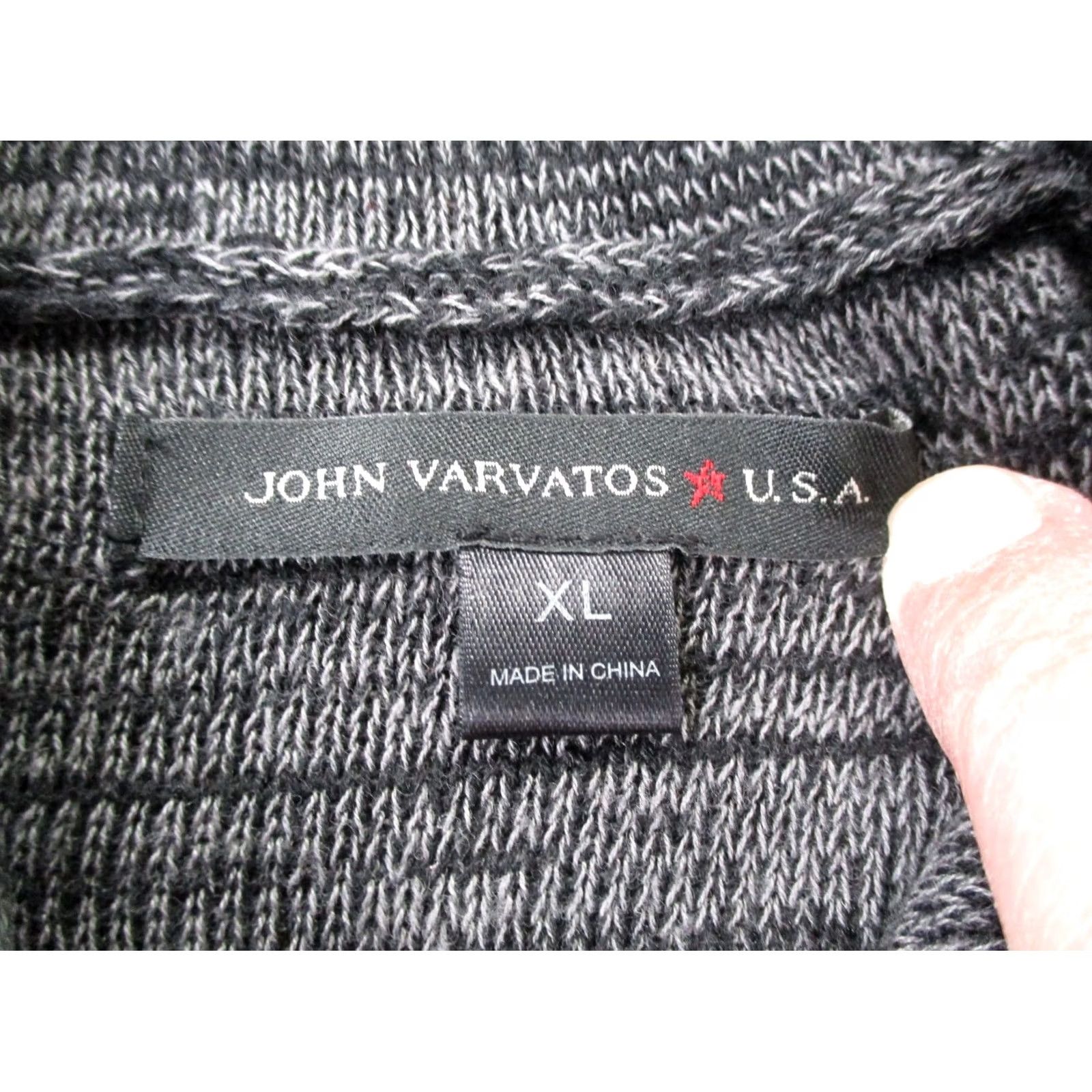 John Varvatos John Varvatos Hoodie Mens XL Linen Blend Lightweight Pullover Casual Black cotton linen Knit Crew Neck Strapless? Size US XL / EU 56 / 4 - 6 Thumbnail