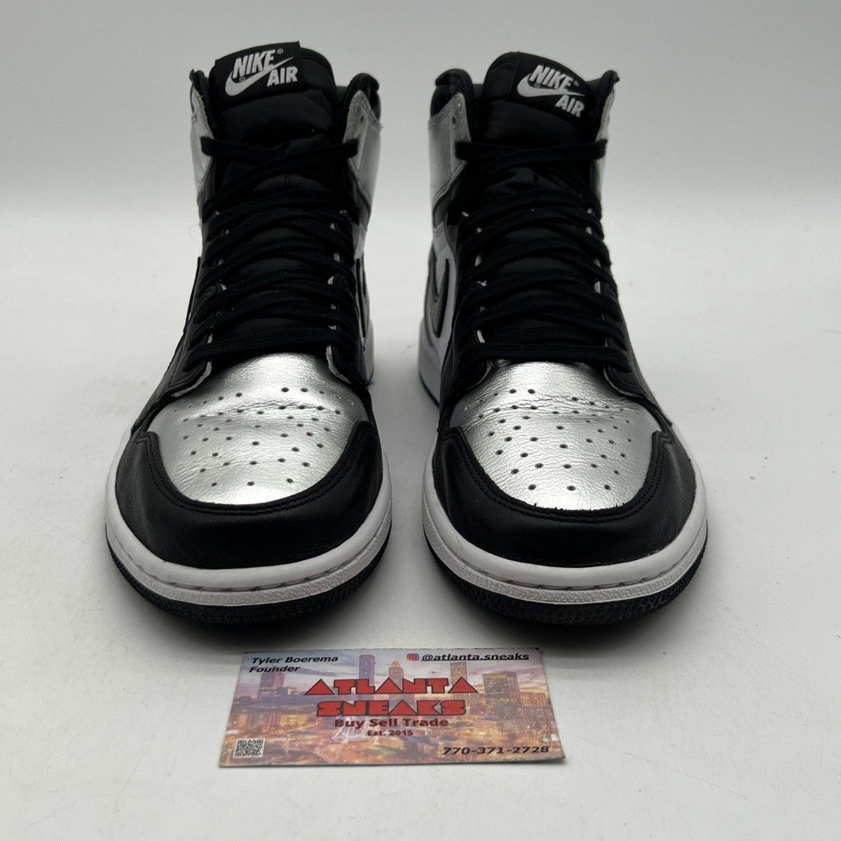Jordan Brand Wmns air Jordan 1 high silver toe Size US 10 / IT 40 - 2 Thumbnail