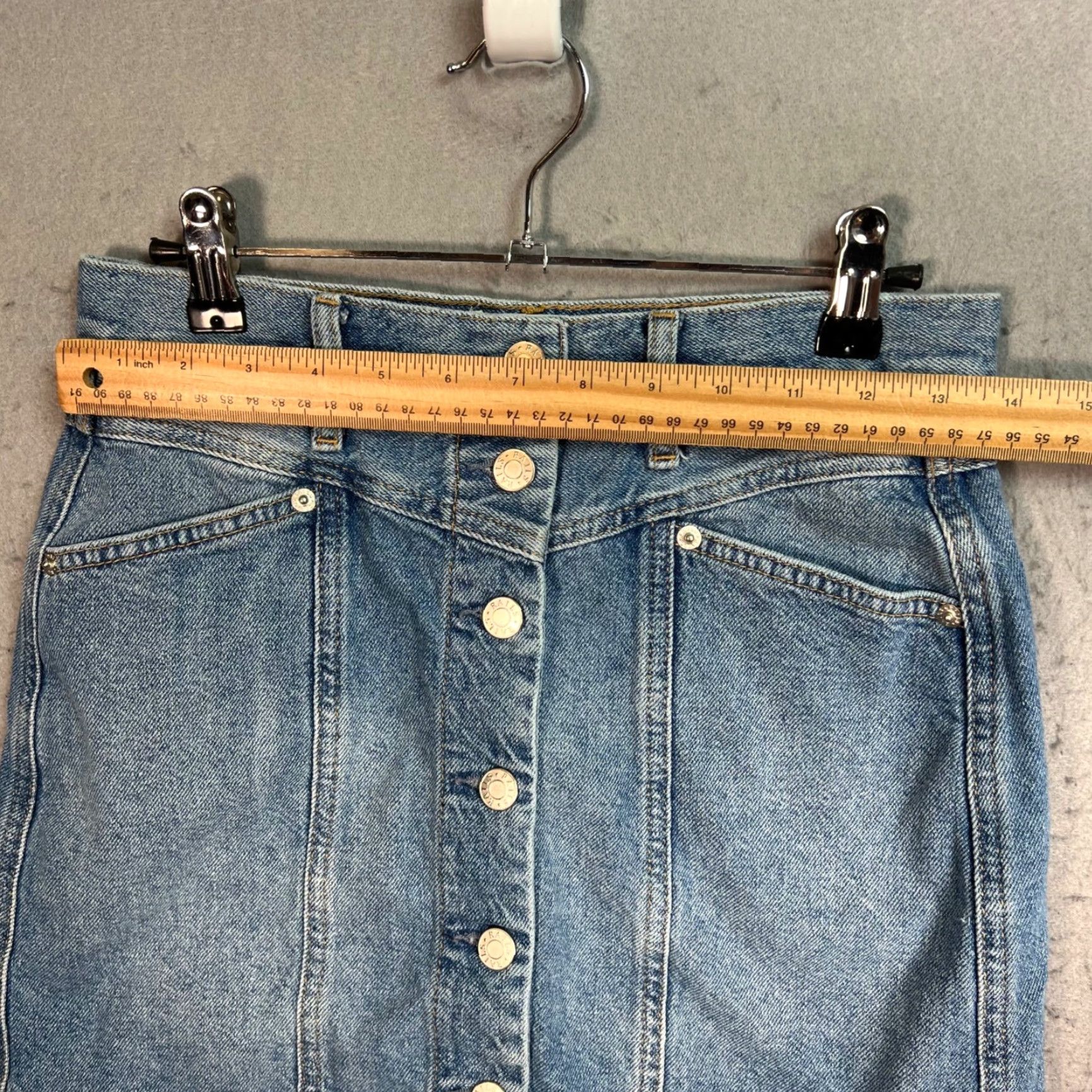 Rails Rails Denim Button-Front Mini Skirt Womens Size 25 Blue Cotton Casual Size 42" / US 20 - 5 Thumbnail