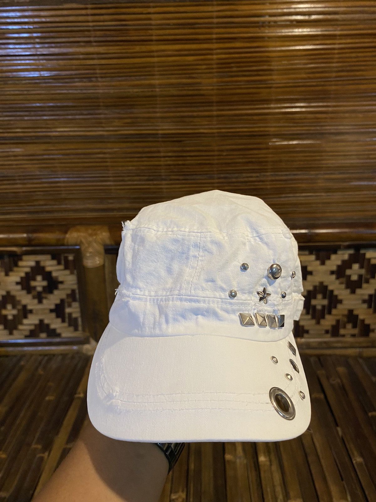 Japanese Brand 2000s cadet hat distressed blink punk y2k style Size ONE SIZE - 1 Thumbnail