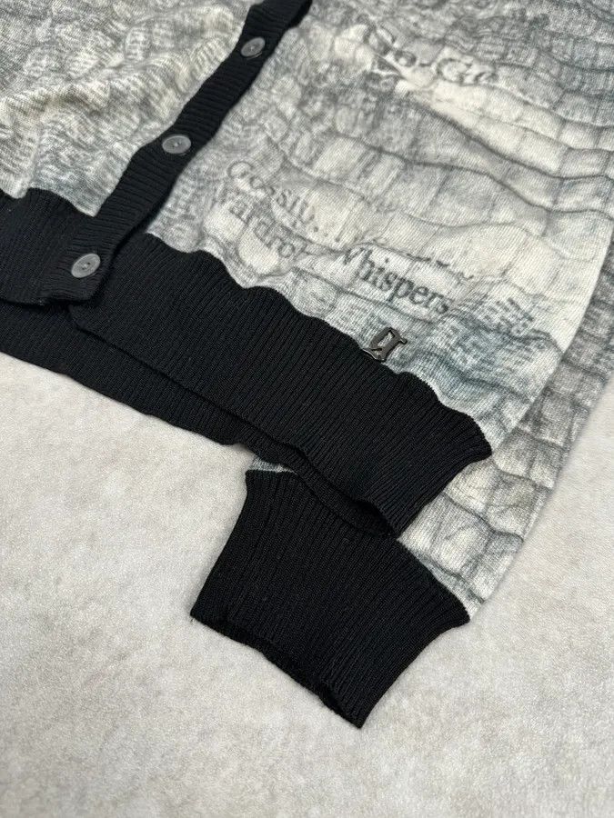 John Galliano 2010s John Galliano Wool White & Grey Newspapers Magazine Cardigan Size S / US 4 / IT 40 - 5 Thumbnail