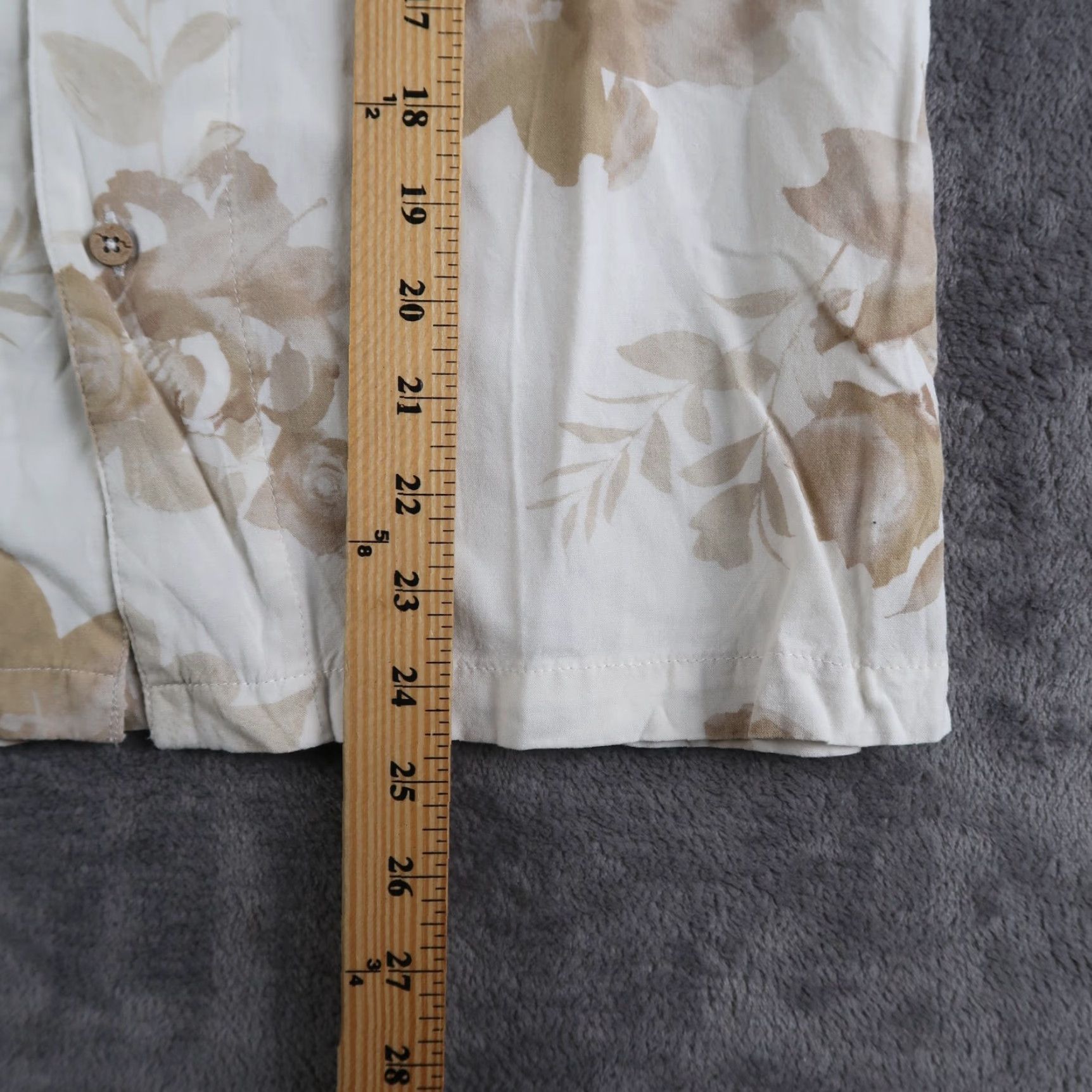 J Brand VINTAGE Roushatte Japanese Hawaiian Shirt Button-Up Floral Rayon Men's S Beige Size US S / EU 44-46 / 1 - 6 Thumbnail