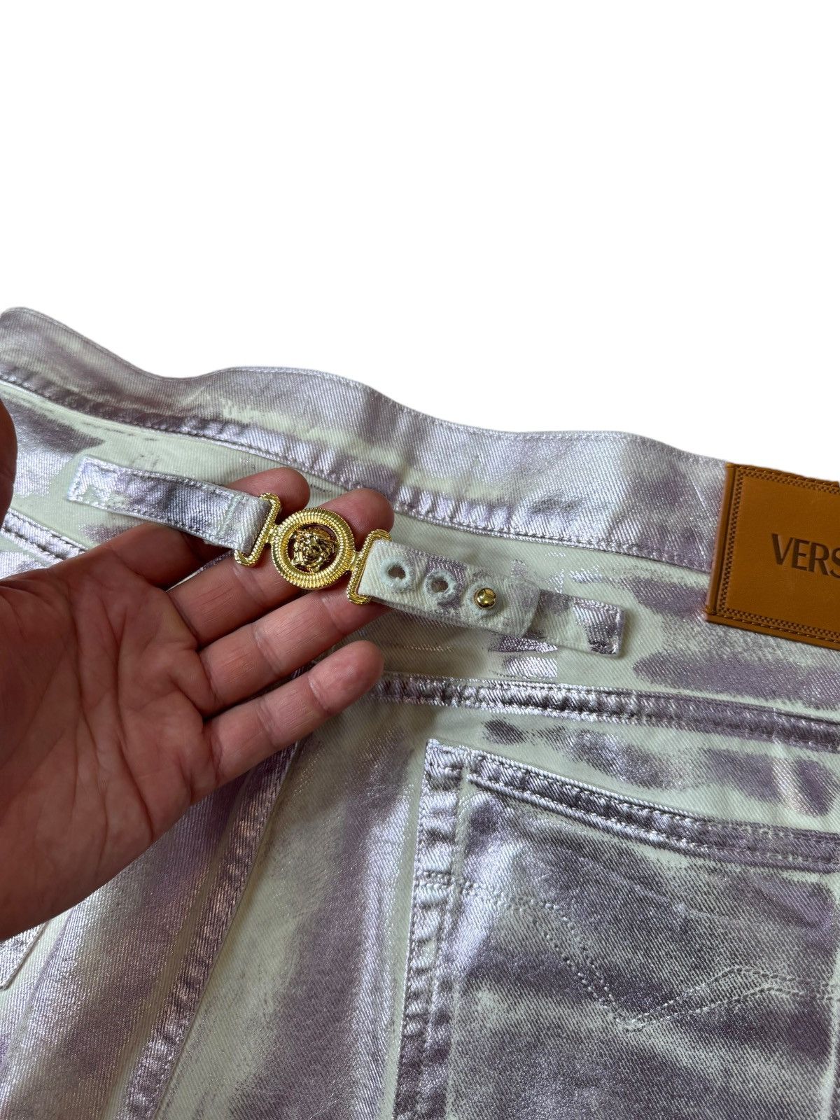 Versace Versace White Jeans Purple Laminate Size US 32 / EU 48 - 12 Thumbnail