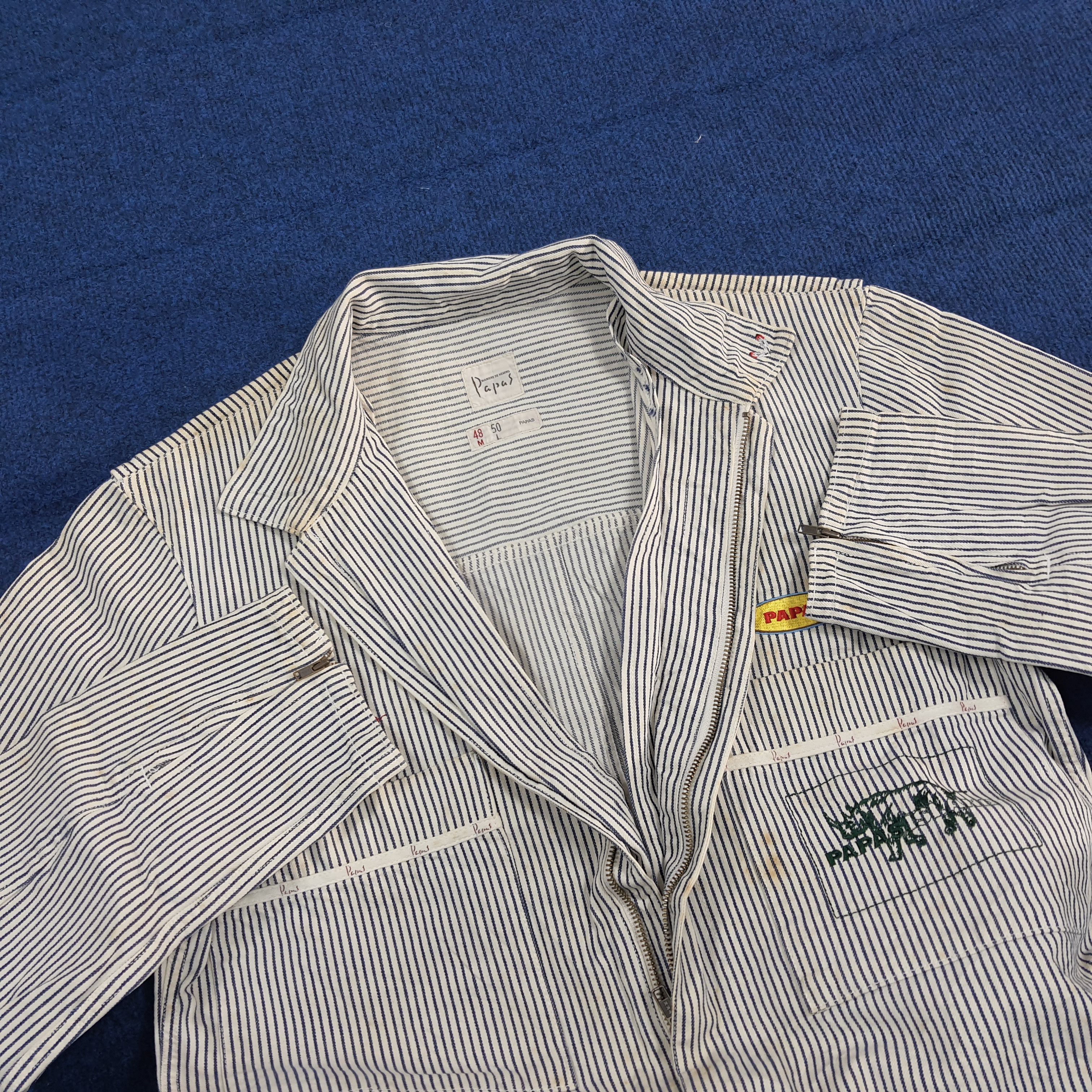 Japanese Brand PAPAS Hickory Stripe Custom Hysteric Coverall C302N19 Size US M / EU 48-50 / 2 - 7 Thumbnail
