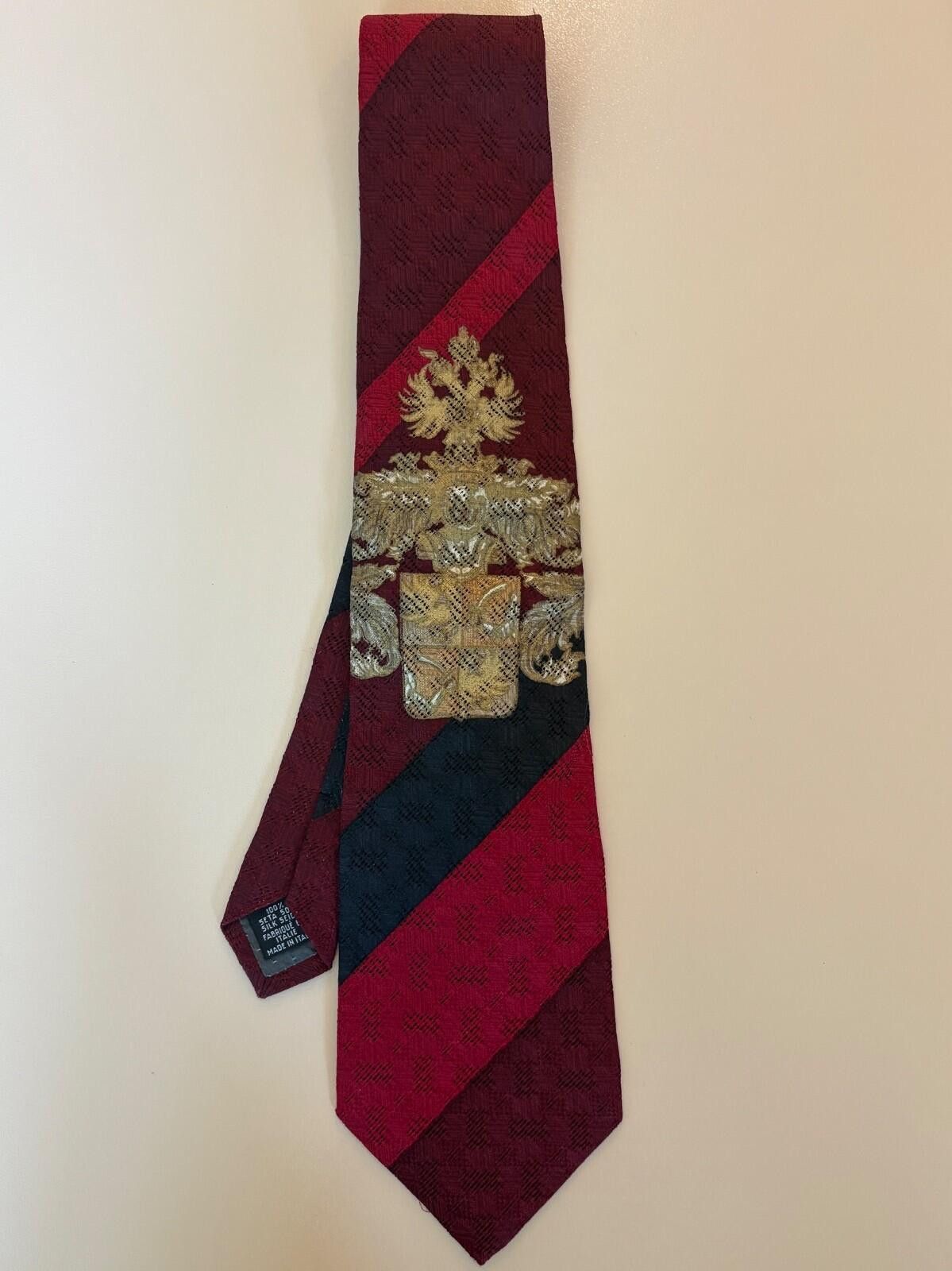 Gianfranco Ferre Gianfranco Ferre Italy Silk Tie Vtg Heraldic Crest Stripe Size ONE SIZE - 2 Thumbnail