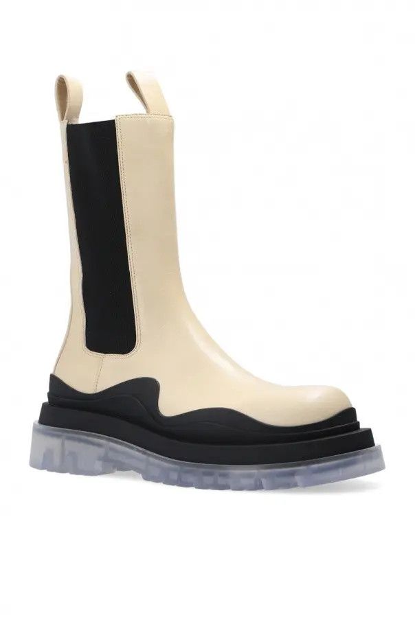 Bottega Veneta o1bcso1str0225 Tire Chelsea Boots in Beige/Black Size US 9 / IT 39 - 4 Thumbnail