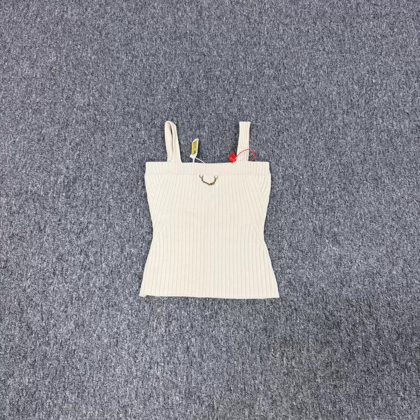 Louis Vuitton LV White Knit Camisole with Chain XS 99 New Size XS / US 0-2 / IT 36-38 - 1 Thumbnail