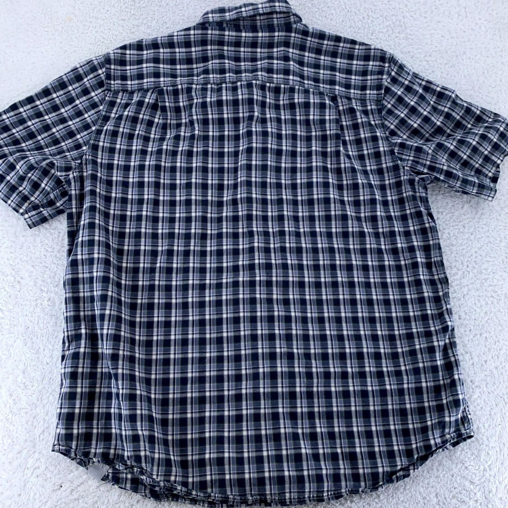 Carhartt Carhartt Shirt Mens XL Blue Plaid Short Sleeve Button Down Relaxed Fit Cotton Size US XL / EU 56 / 4 - 4 Thumbnail