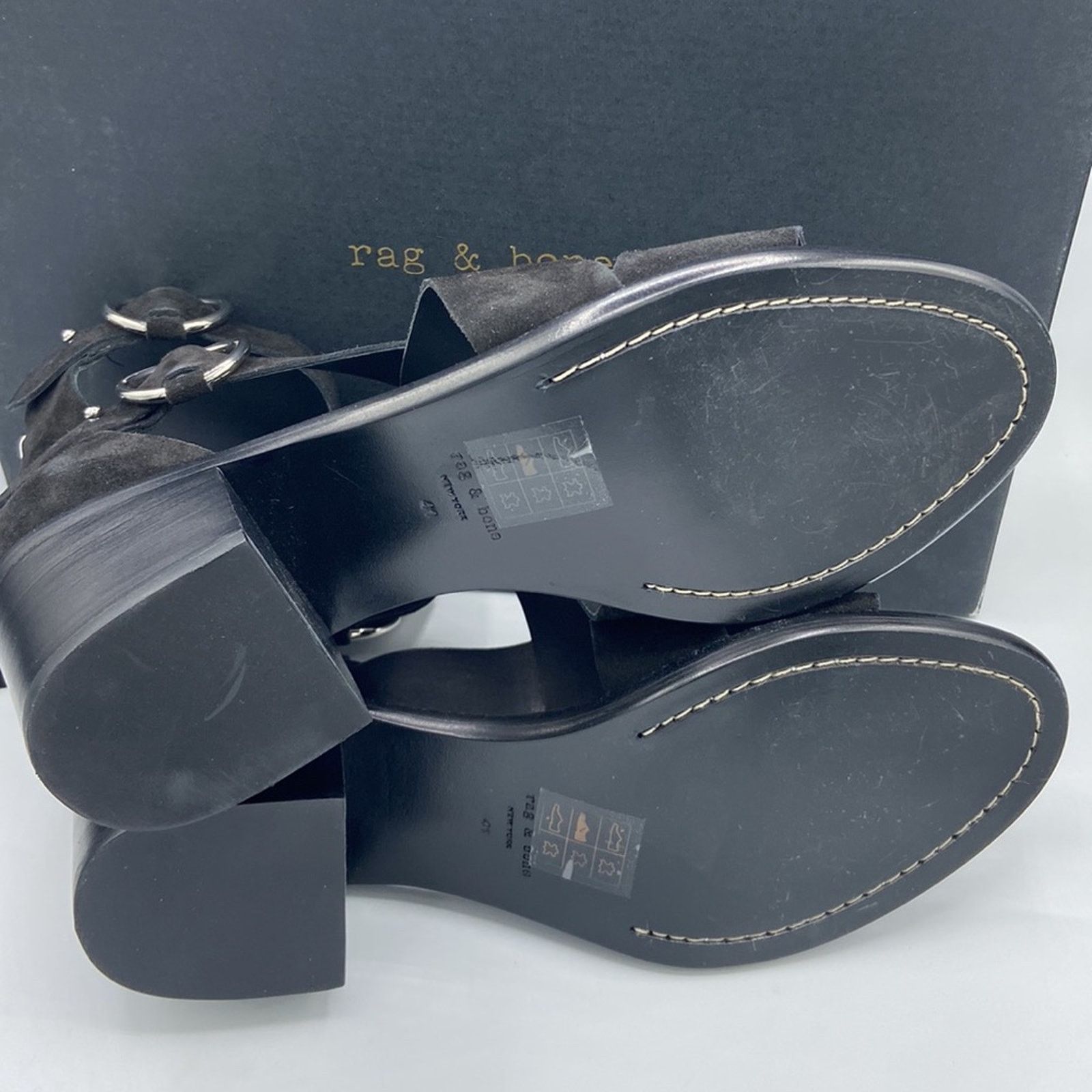 Rag & Bone NEW! rag & bone MARI Black Suede Block Heels Sandals 41/11 Size US 11 / IT 41 - 8 Thumbnail