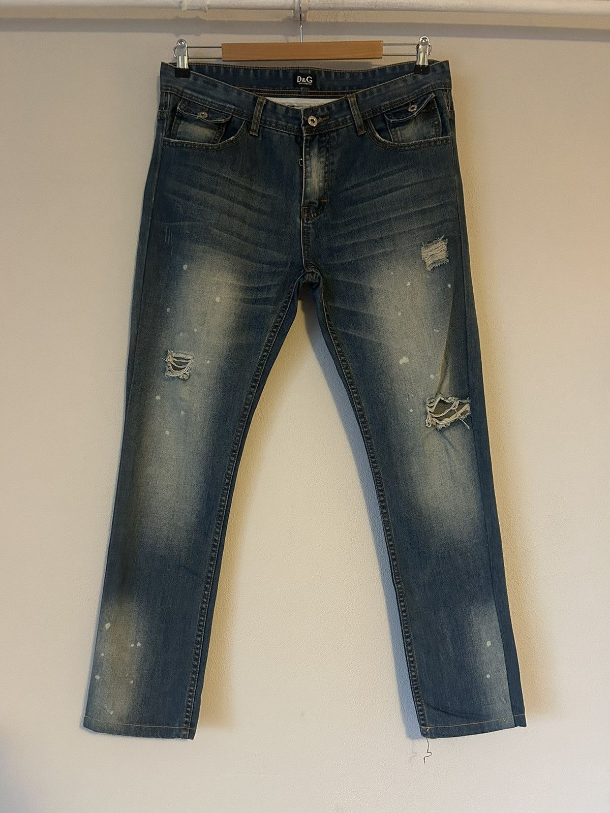 Dolce & Gabbana D&G Men’s Distressed Denim Jeans, Size 36 Size US 36 / EU 52 - 1 Thumbnail