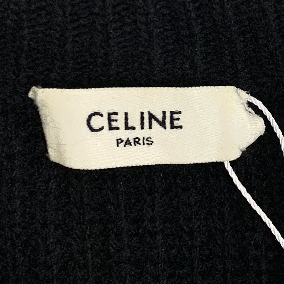 Celine Celine Black Logo Embroidered Wool Knit Sweater K26WX Size US M / EU 48-50 / 2 - 6 Thumbnail