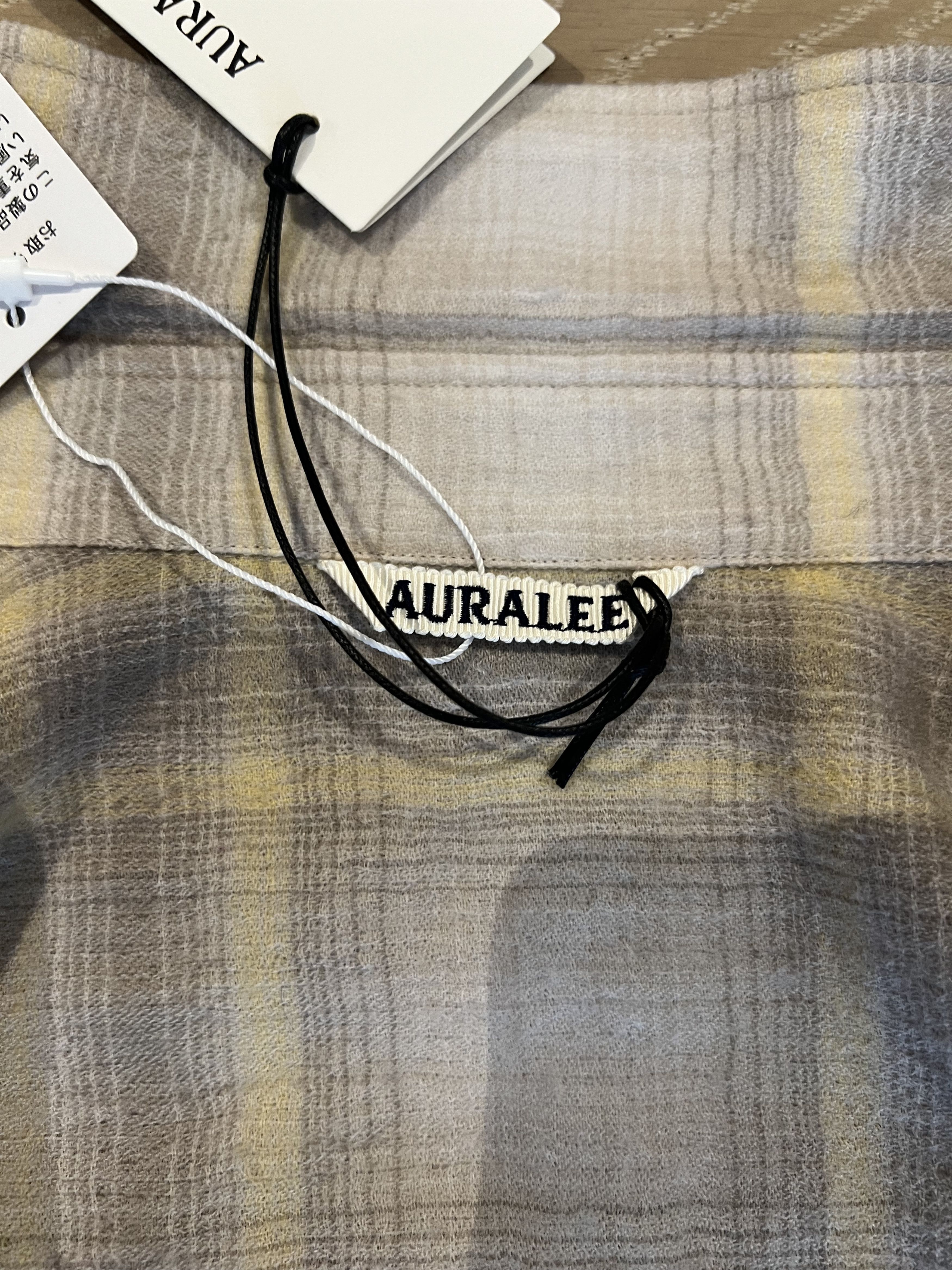 Auralee 💚 Auralee Airy Wool Check Shirt Yellow Gray Check NEW Size US XL / EU 56 / 4 - 13 Thumbnail