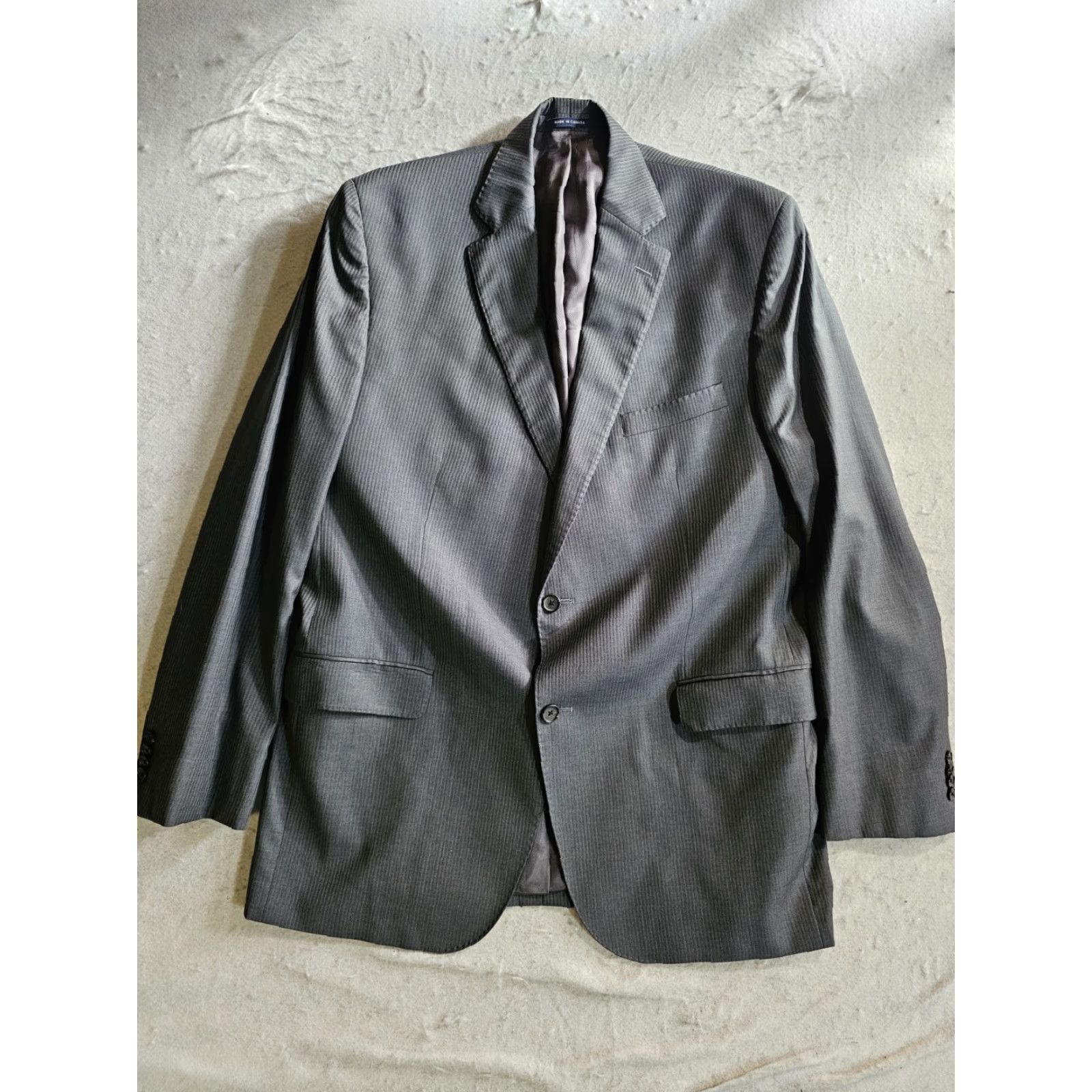 Cremieux Cremieux 2pc Suit Gray Pencil Stripe Wool 100% Wool Loro Piana Super 130s Sz 428L Pant 42L Jacket 2 Piece Regular Men Suit Dress Size 48R - 3 Thumbnail