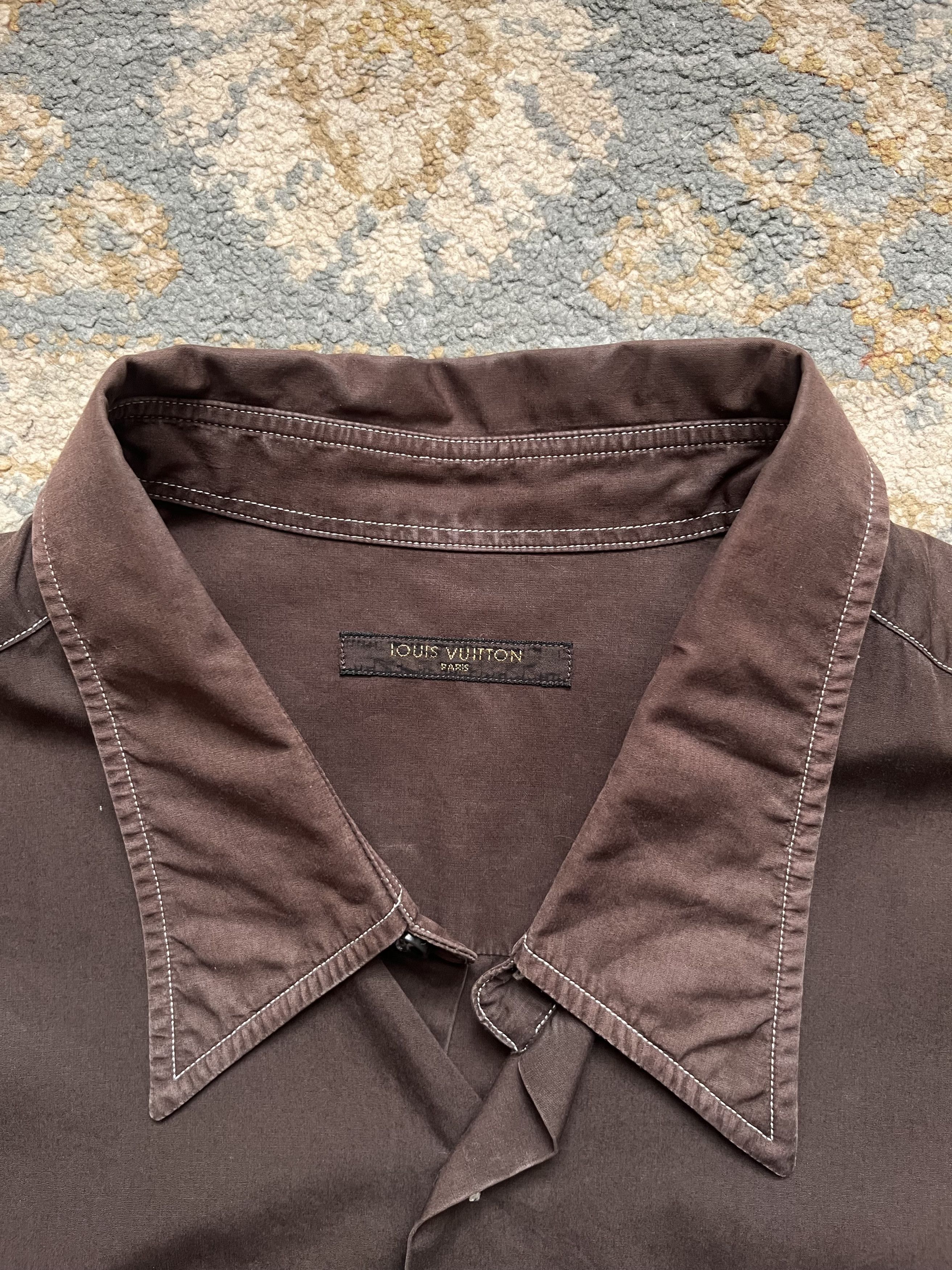 Louis Vuitton Cotton Drill Contrast Stitch Shirt Size US M / EU 48-50 / 2 - 2 Thumbnail