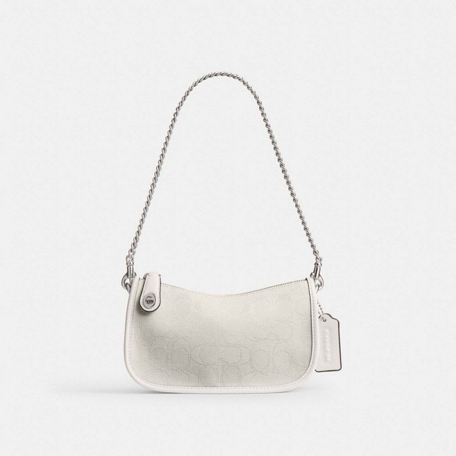 Coach NWT Coach Signature Swinger 20 Silver/Cloud Chalk can77 Size ONE SIZE - 7 Thumbnail