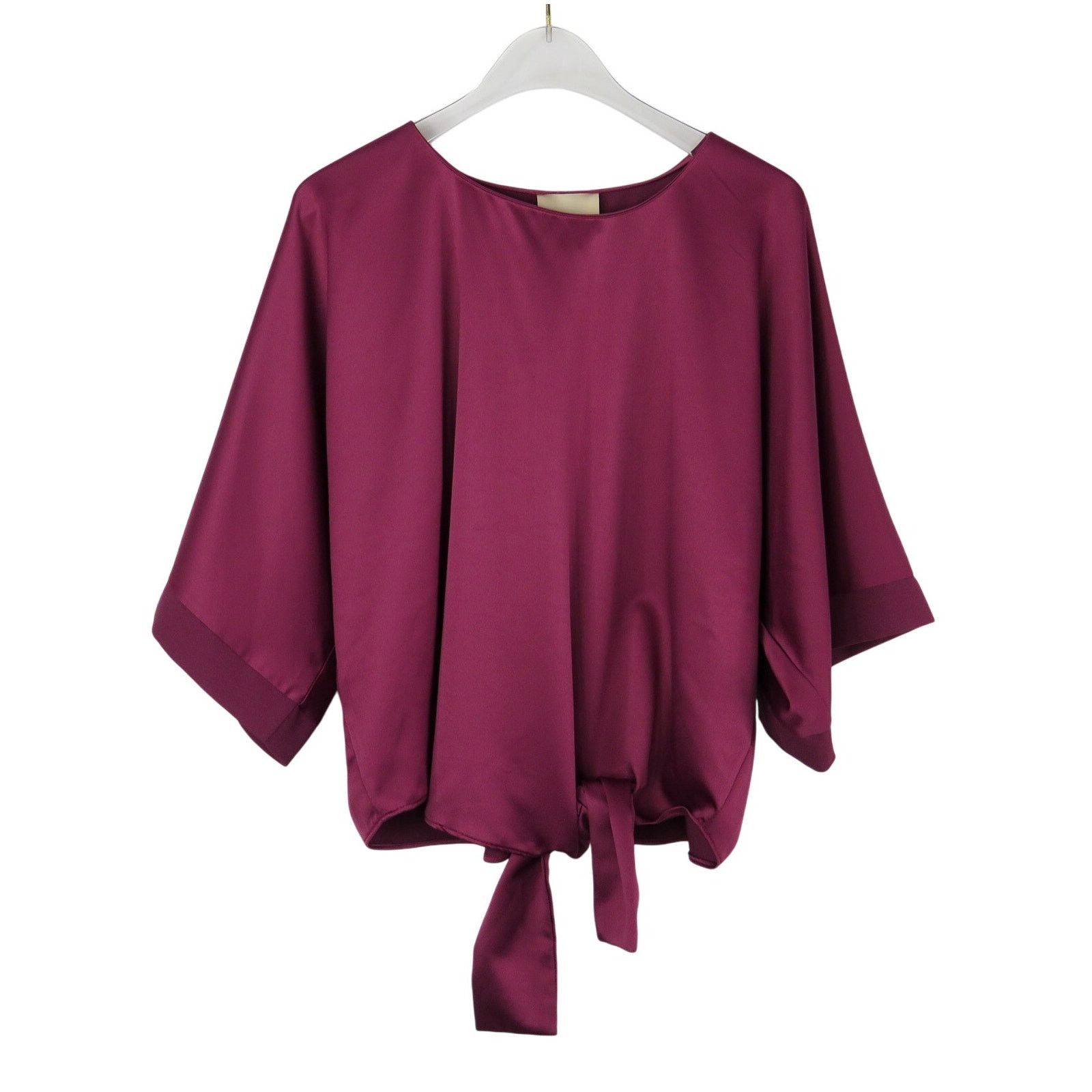 Other Lulus Mixology Purple Satin Tie-Front Purple Satin Blouse XS Size XS / US 0-2 / IT 36-38 - 5 Thumbnail