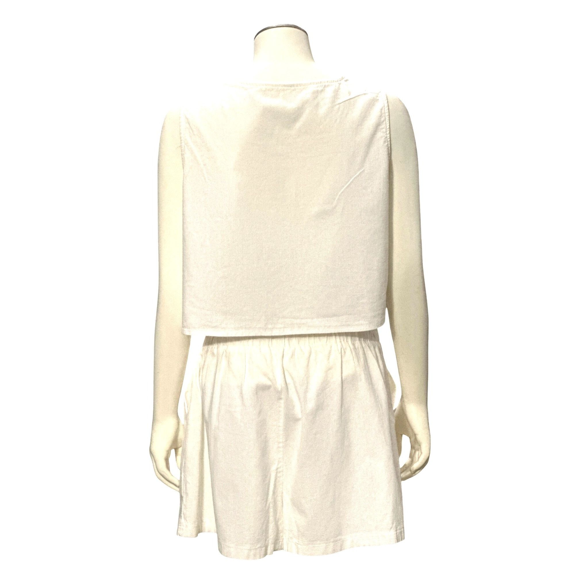 Other CCC Sleeveless White Two Piece Set Top Shorts Classic Summer Size M / US 6-8 / IT 42-44 - 4 Thumbnail