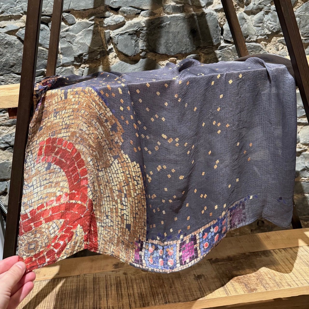 Chanel Chanel Mosaic Print Silk Chiffon Square Scarf Size ONE SIZE - 4 Thumbnail