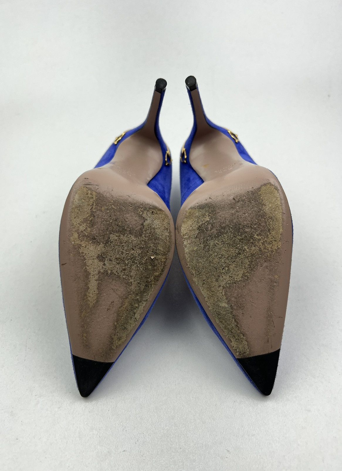 Gucci GUCCI Heels Suede Shoes HORSEBIT Pointed Toe Blue Wmn’s Size US 5.5 / IT 35.5 - 11 Thumbnail
