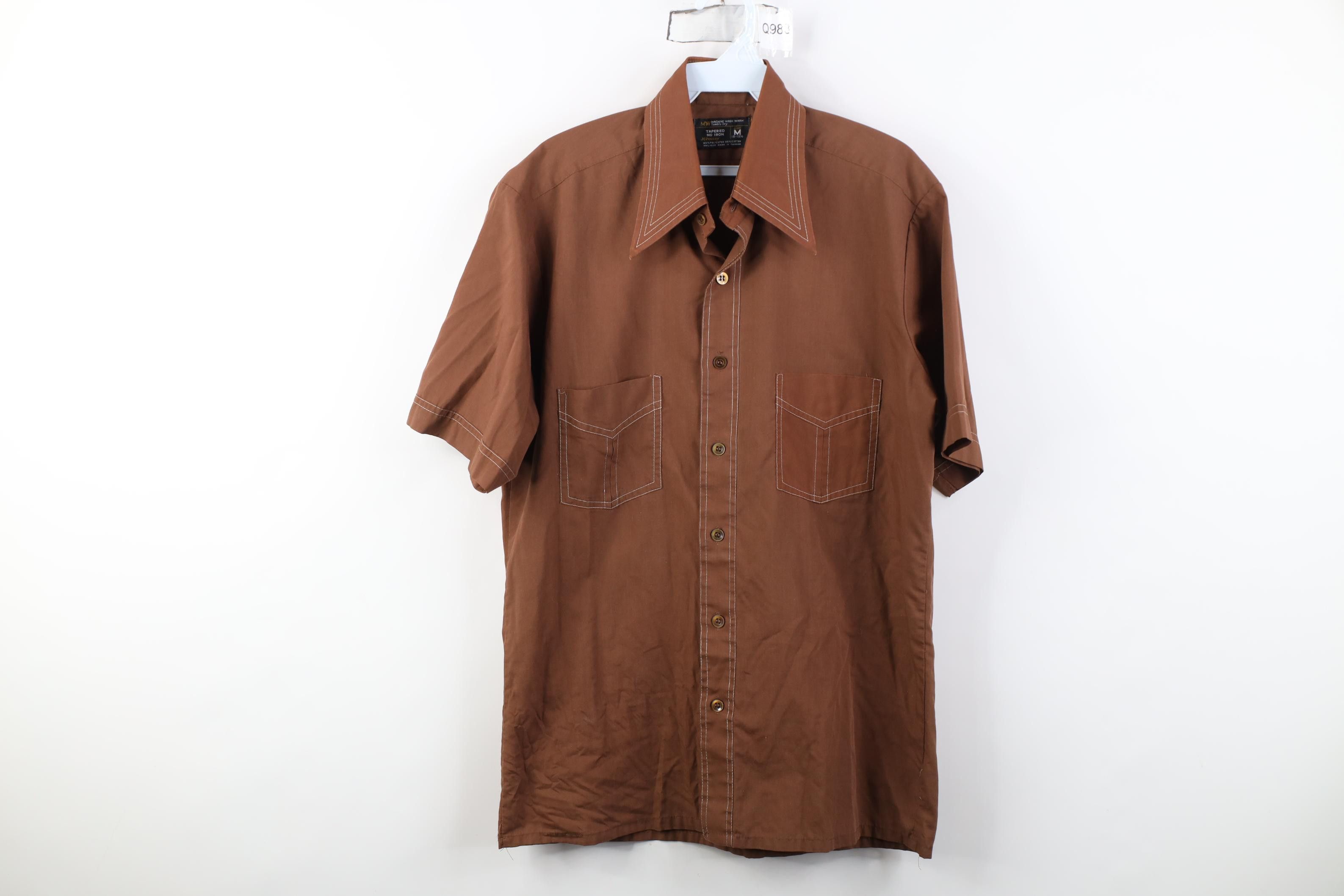 Vintage Vintage 70s Streetwear Collar Short Sleeve Button Shirt Size US M / EU 48-50 / 2 - 1 Thumbnail