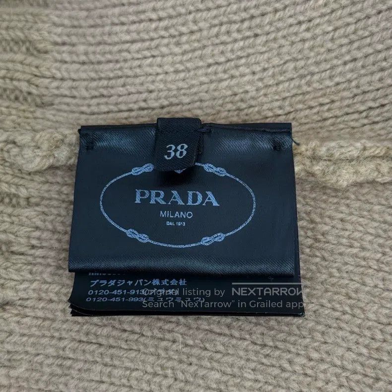 Prada Prada Camel-coloured hard rubber logo sheep wool sweater Size XS / US 0-2 / IT 36-38 - 7 Thumbnail