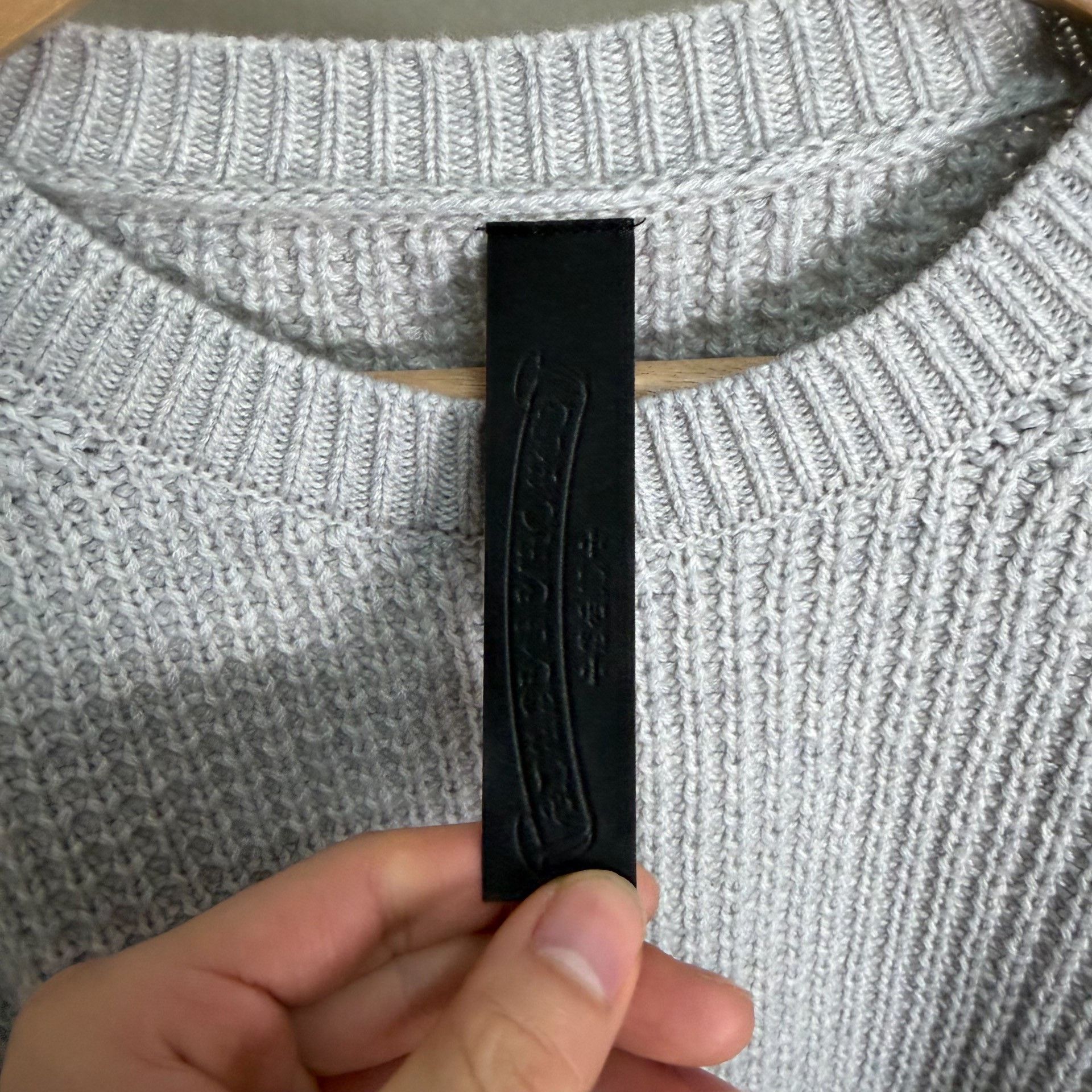 Chrome Hearts Chrome Hearts Gray Cashmere Leather Cross Patch Hoodie Size US L / EU 52-54 / 3 - 4 Thumbnail