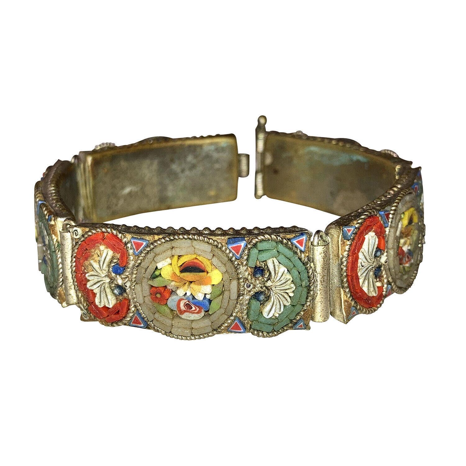 Designer Victorian Micro Mosaic Grand Tour Italian Bracelet Size ONE SIZE - 4 Thumbnail