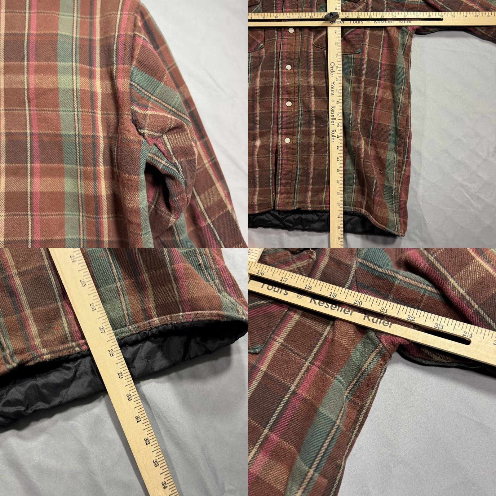 Vintage Five Brother Jacket Mens Large Brown Plaid Quilted Flannel Snap Front Workwear Size US L / EU 52-54 / 3 - 9 Thumbnail