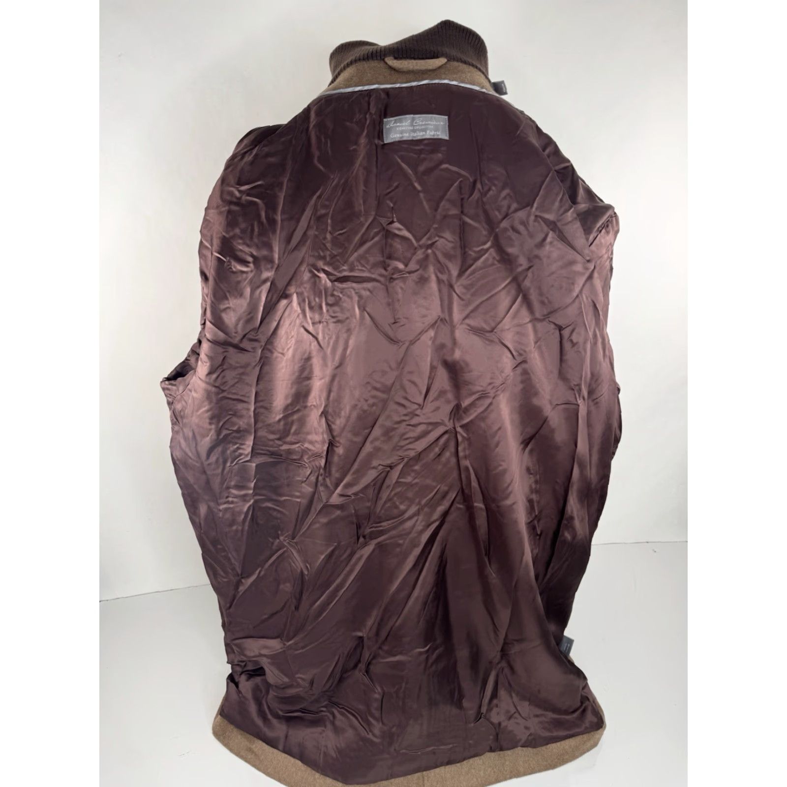 Cremieux DANIEL CREMIEUX / LORO PIANA Wool Zip L Jacket - Brown, 34" Length, Men's Blazer / Overcoat Jacket EXCELLENT Size 42R - 6 Thumbnail