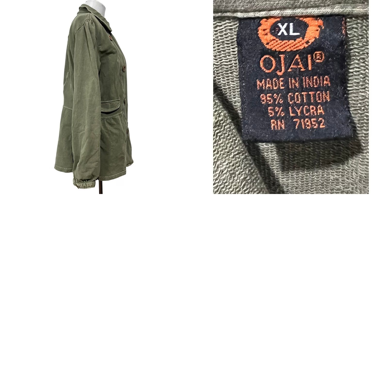 Doublet Ojai Women’s Jacket Green Peacoat Double Breasted Buttons Cotton Made India XL Jacket Women Long Sleeve Solid Pea Coat XOAI? Size XL / US 12-14 / IT 48-50 - 8 Thumbnail