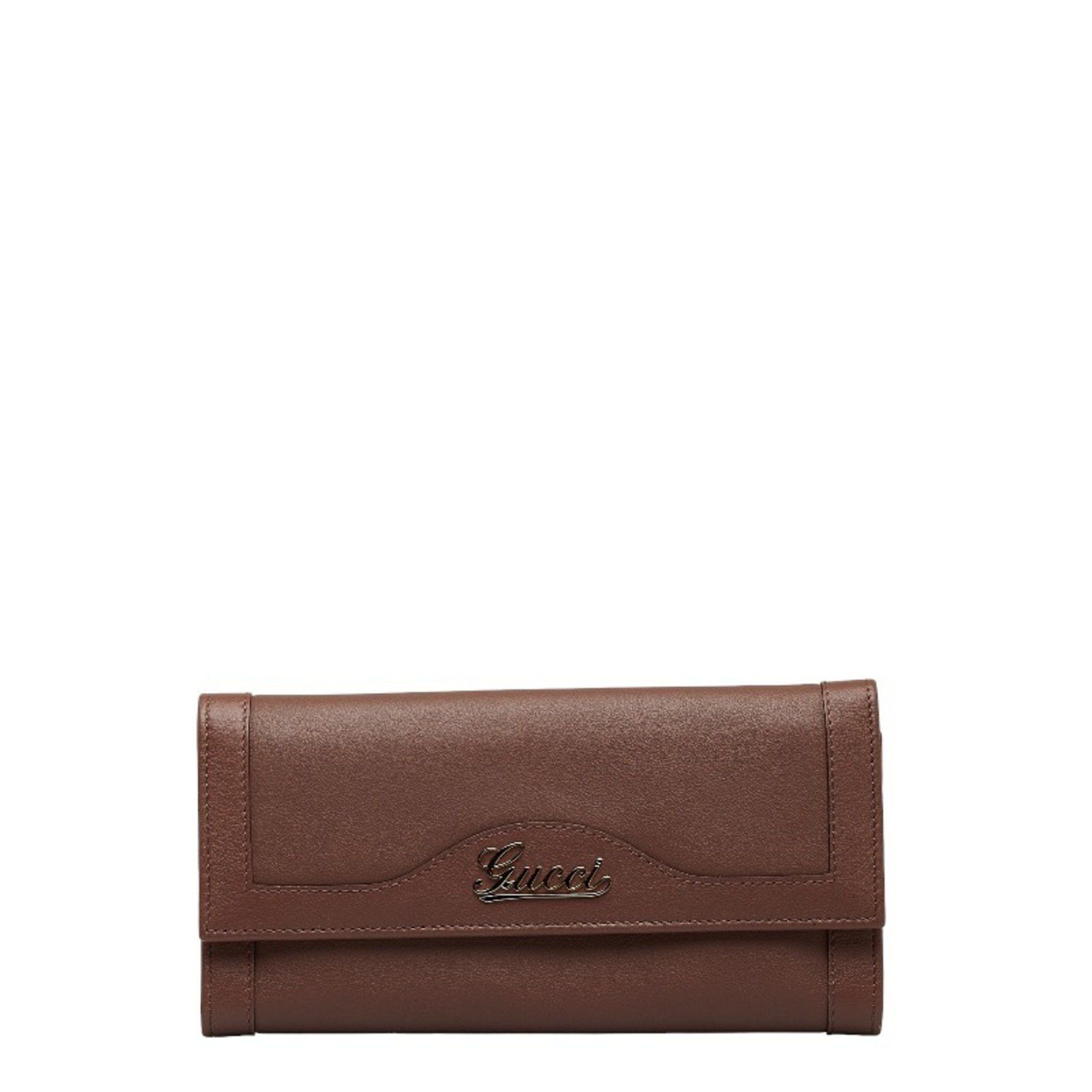 image of Gucci Long Wallet Trifold 294977 Brown Leather Ladies Gucci, Women's