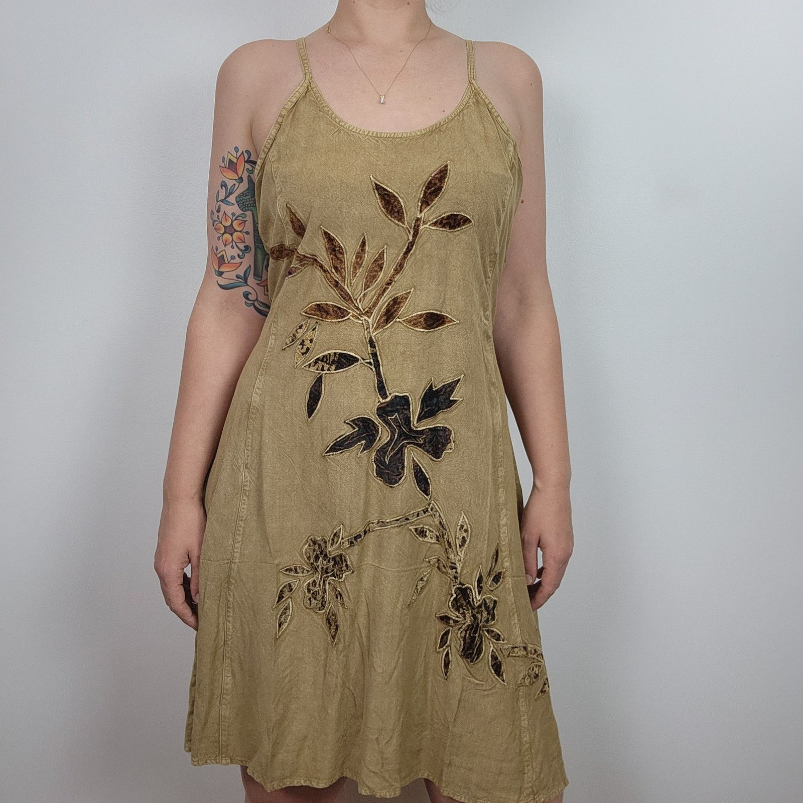 Other Hippie Festival Sun Dress Blue Sky Embroidered Velvet Large Size L / US 10 / IT 46 - 4 Thumbnail