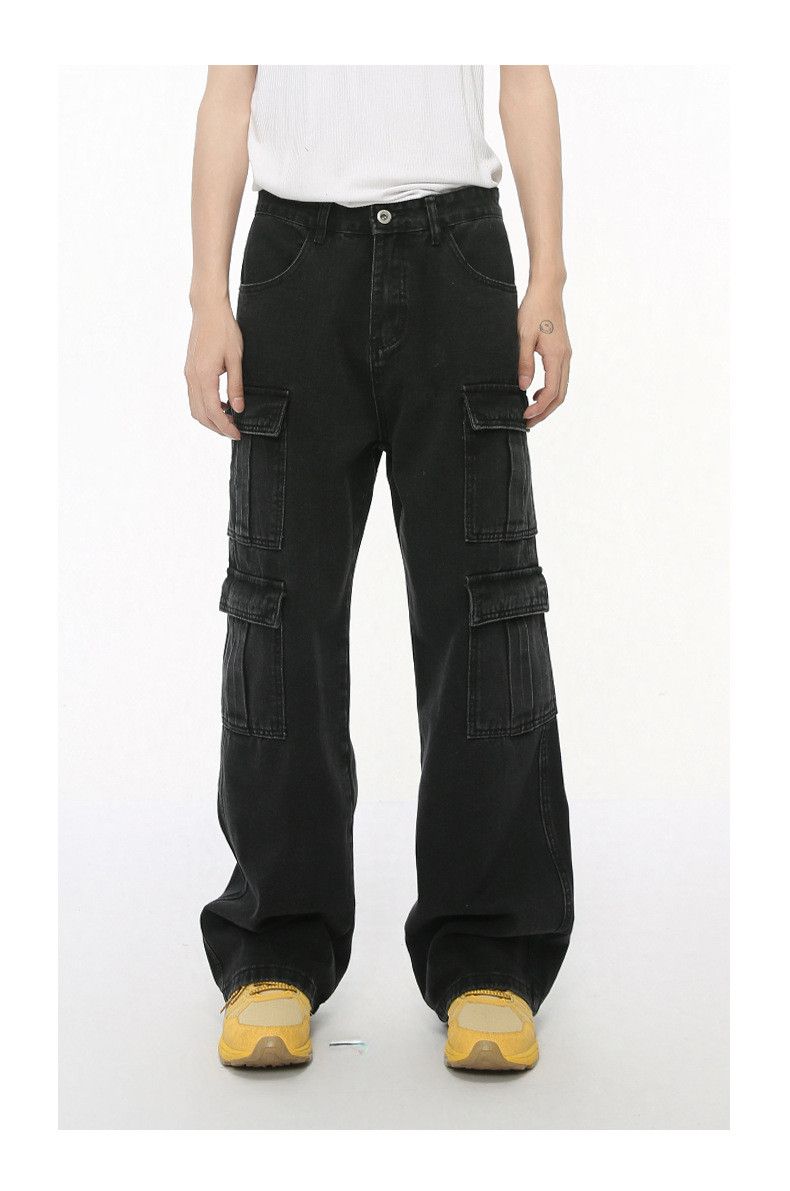 Japanese Brand × Jean Street retro straight multi-pocket wide-leg cargo jeans Size US 32 / EU 48 - 3 Thumbnail