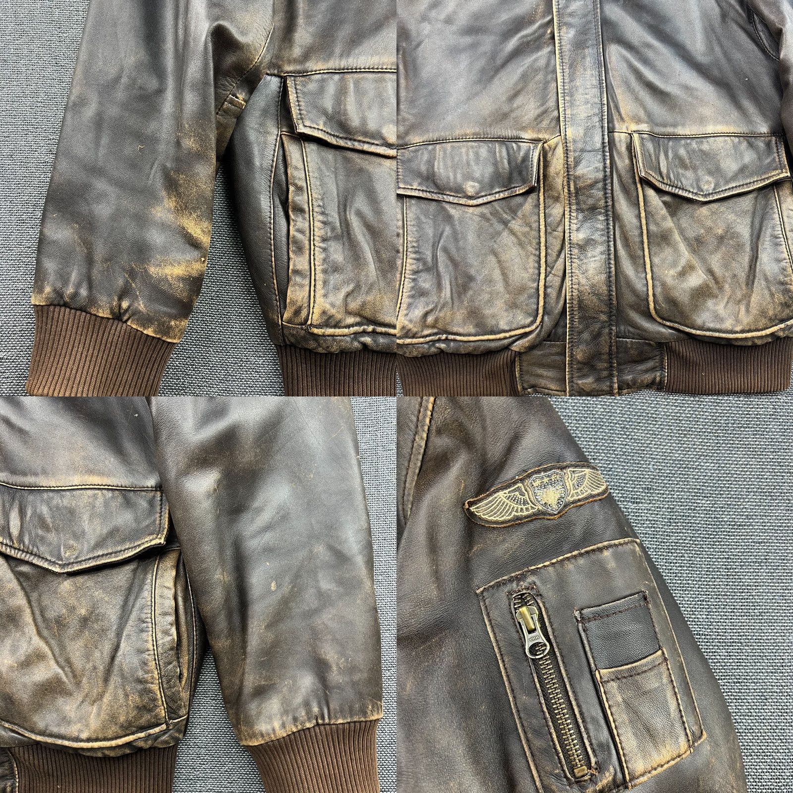 Vintage VINTAGE ARMA Leather Jacket Mens Size M Brown Aviator Bomber Pilot Jacket Men Redesign? Size US M / EU 48-50 / 2 - 8 Thumbnail