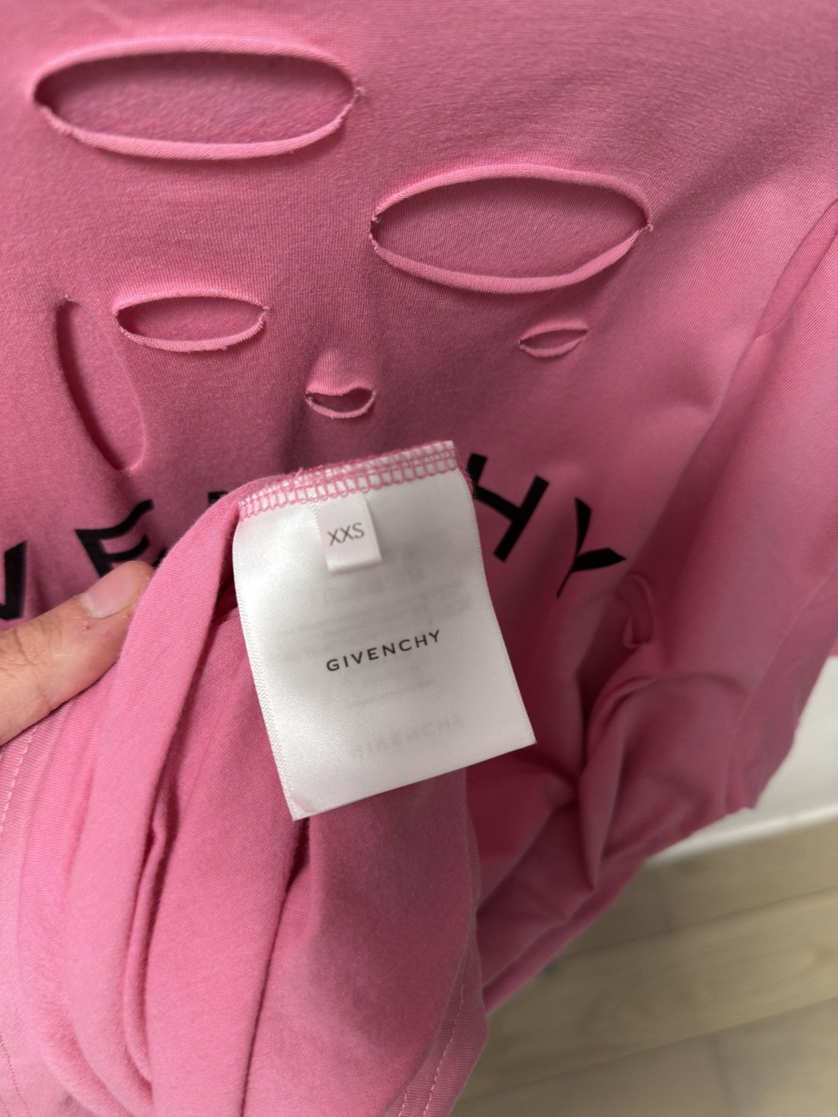 Givenchy Givenchy Oversize Distressed T-shirt Pink Size US XXS / EU 40 - 4 Thumbnail
