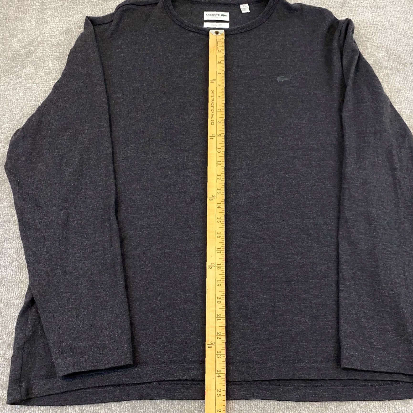 Lacoste LACOSTE Sweater Mens 2XL Charcoal Gray Wool Pullover Jumper Crew Knit Solid Logo Embroidered Size US XXL / EU 58 / 5 - 5 Thumbnail