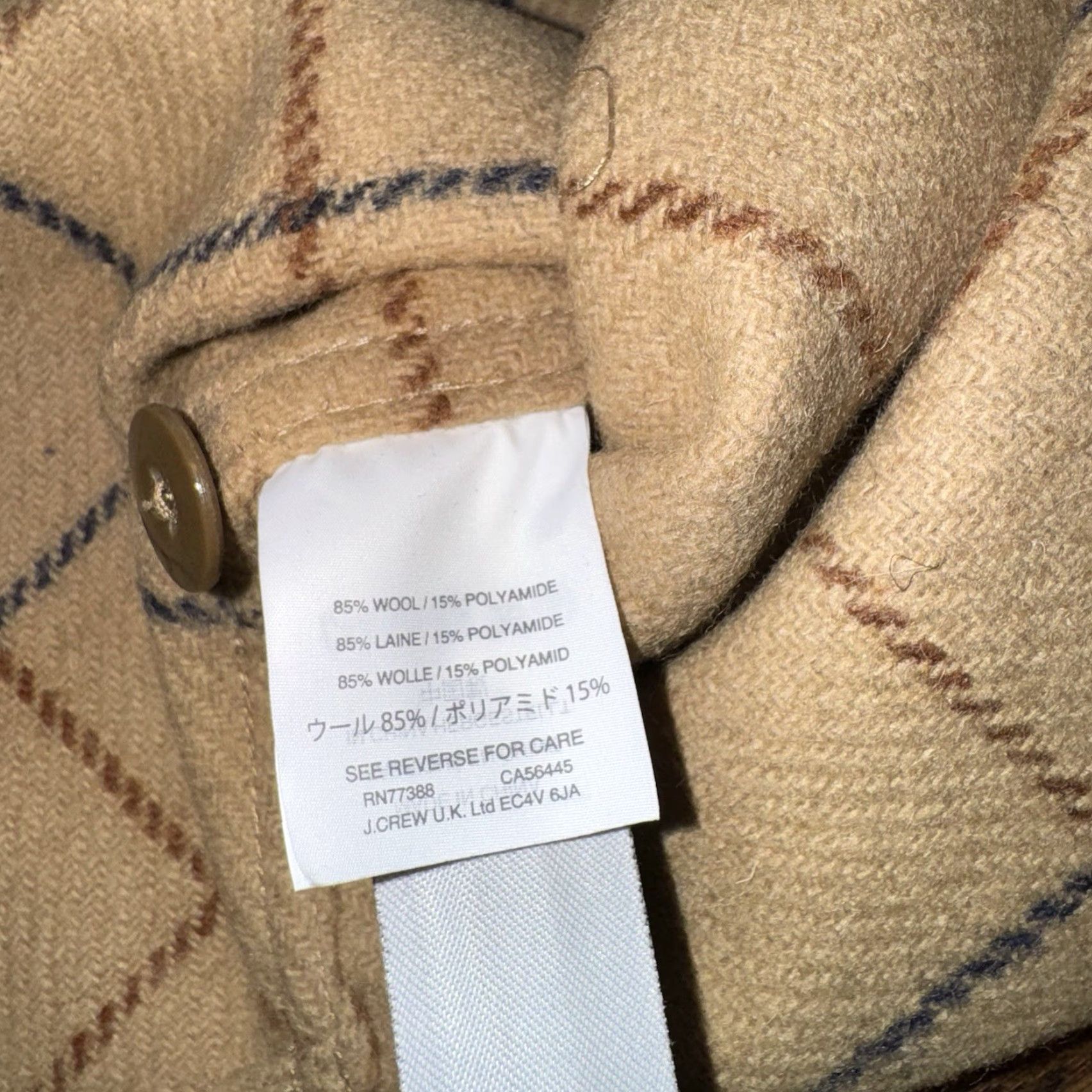 Wallace & Barnes VINTAGE Wallace & Barnes Mens Large Flannel Shirt Jacket Beige Wool Plaid Tweed Shirt Jacket Mens L Size US L / EU 52-54 / 3 - 7 Thumbnail