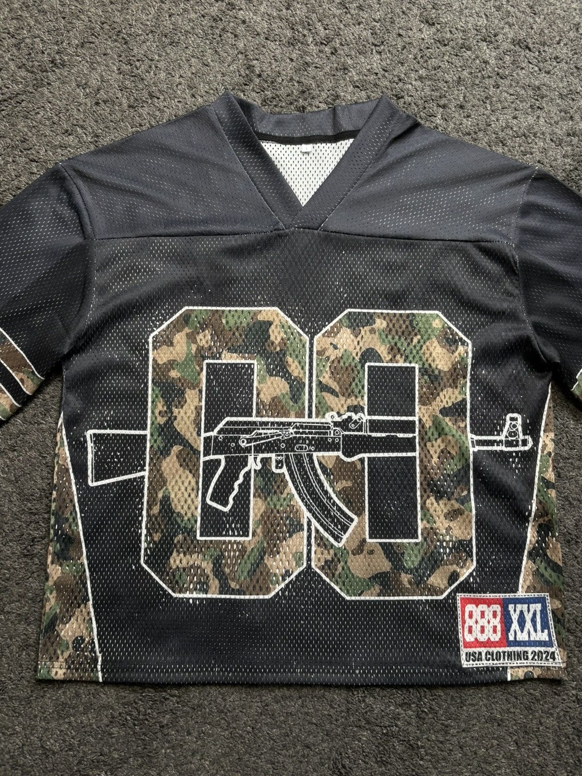 Japanese Brand Vintage style very rare AK-47 military camo 00 black jersey Size US L / EU 52-54 / 3 - 4 Thumbnail