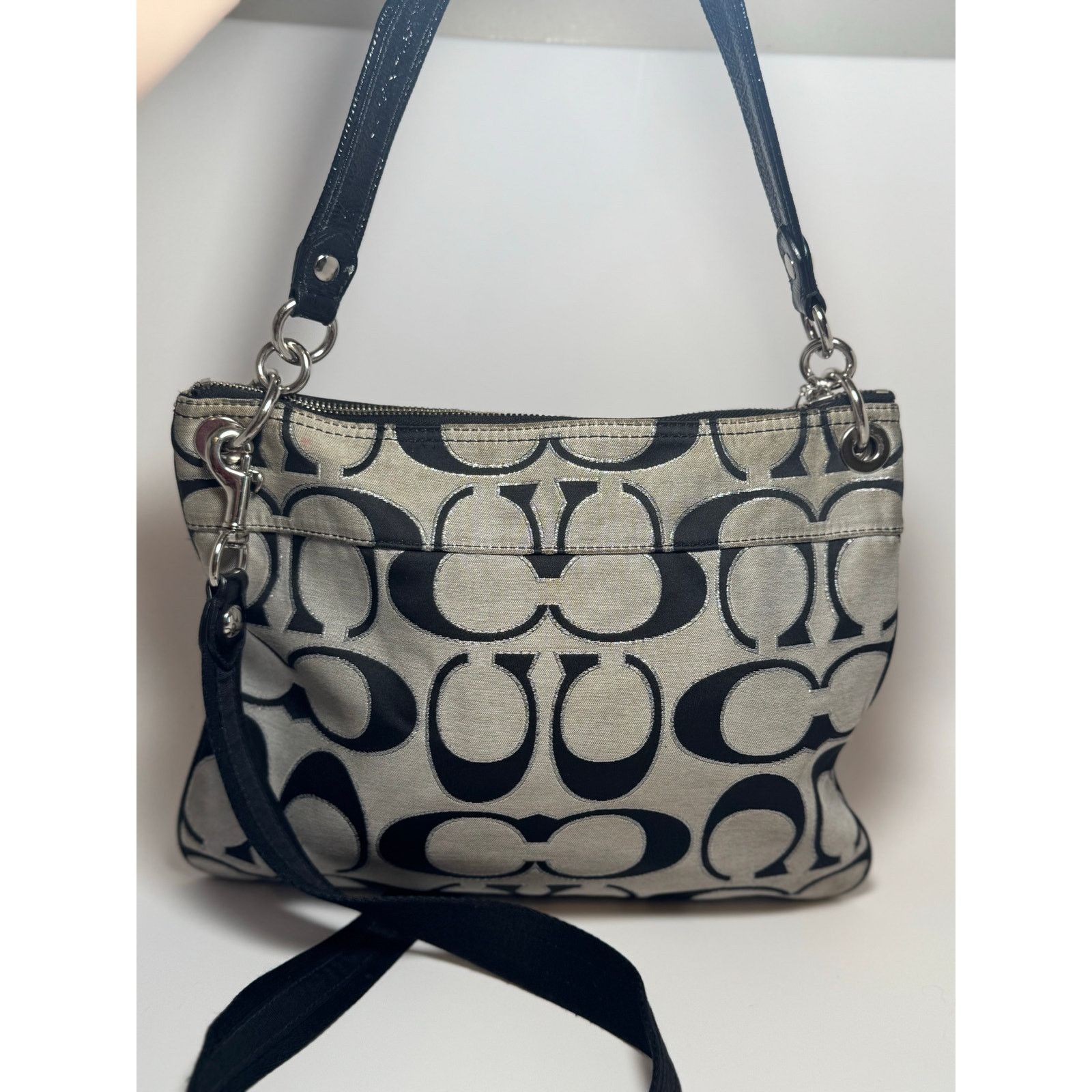 Coach Coach Poppy Metallic Monogram Crossbody Black Purple Y2K Size ONE SIZE - 2 Thumbnail